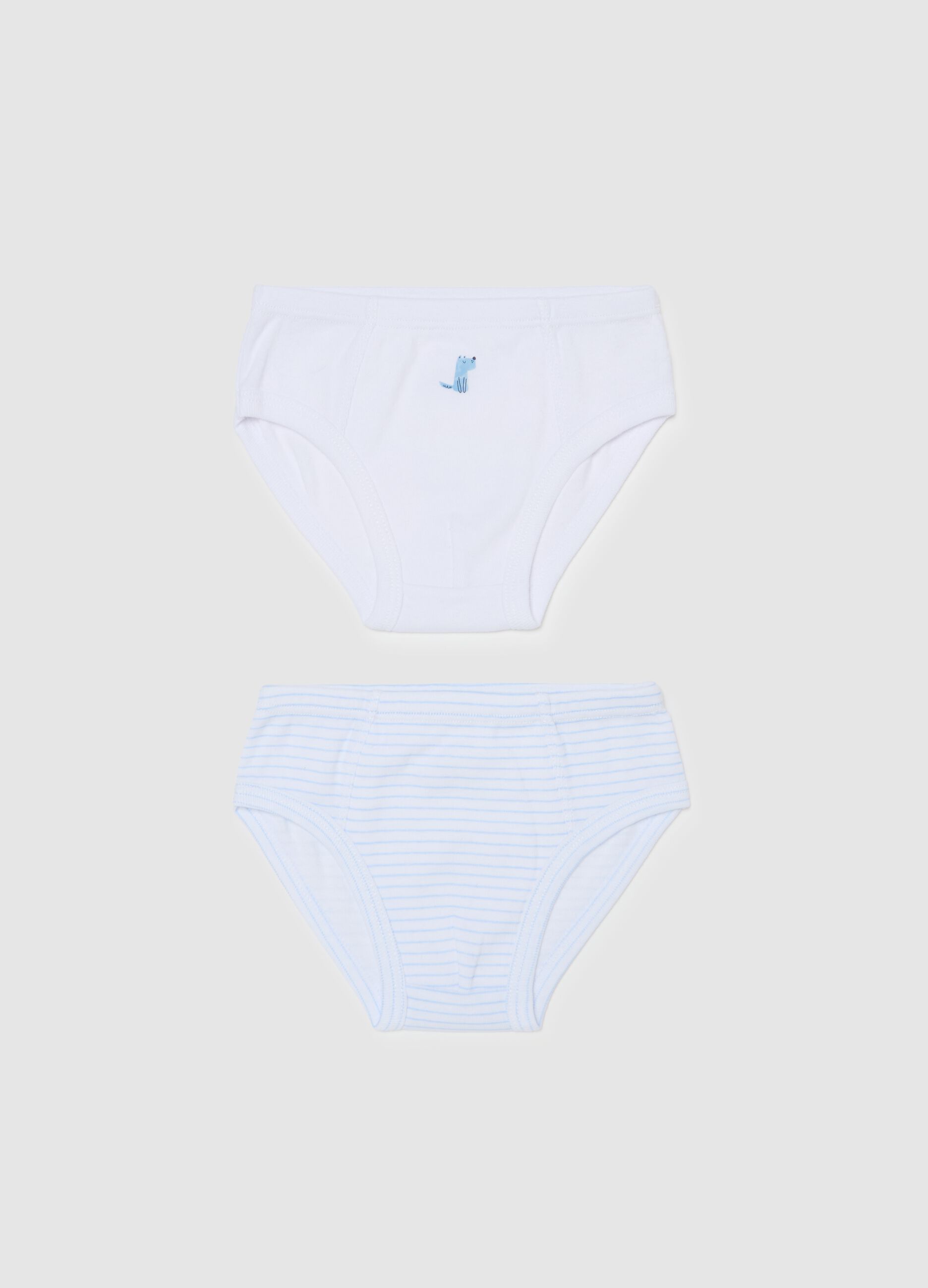 Two-pack briefs in organic cotton with print