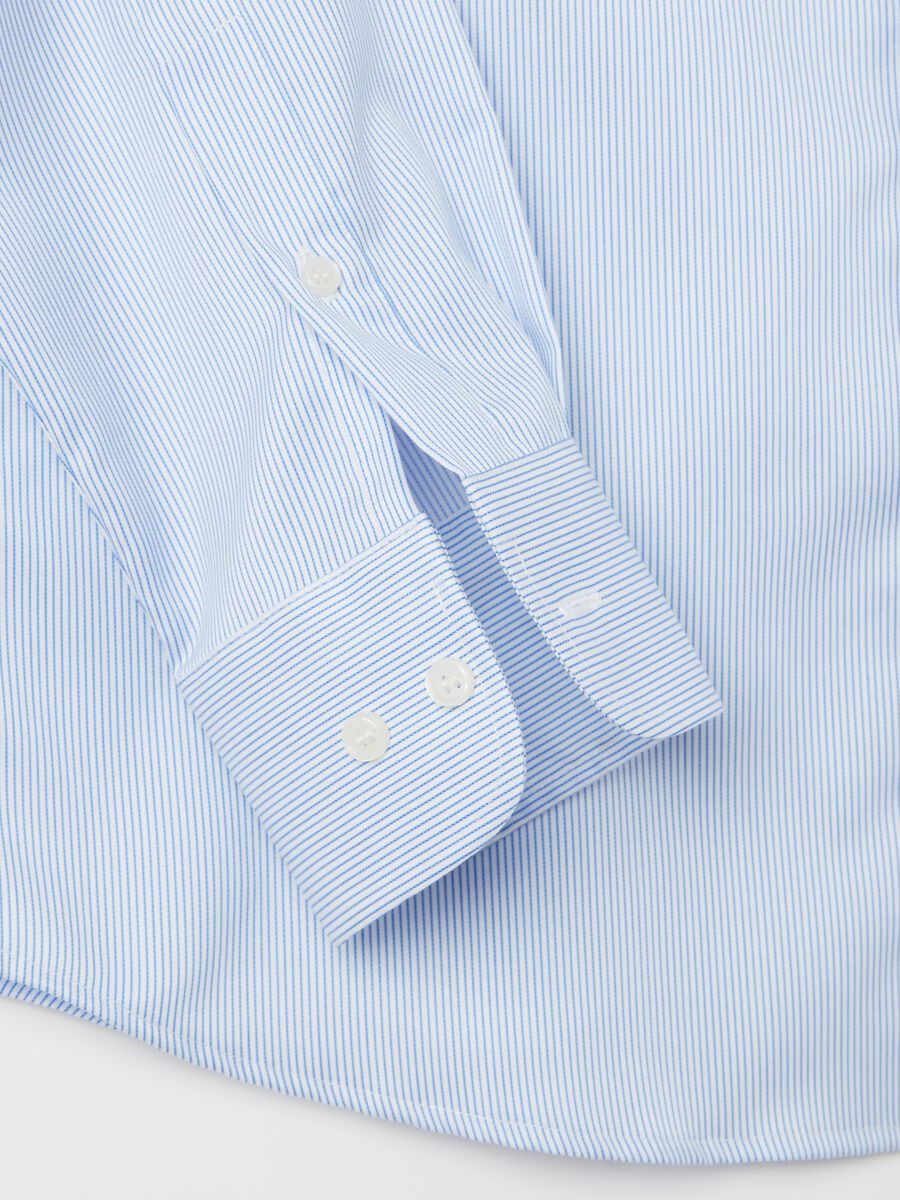 Striped slim-fit shirt with double-twist cotton_5