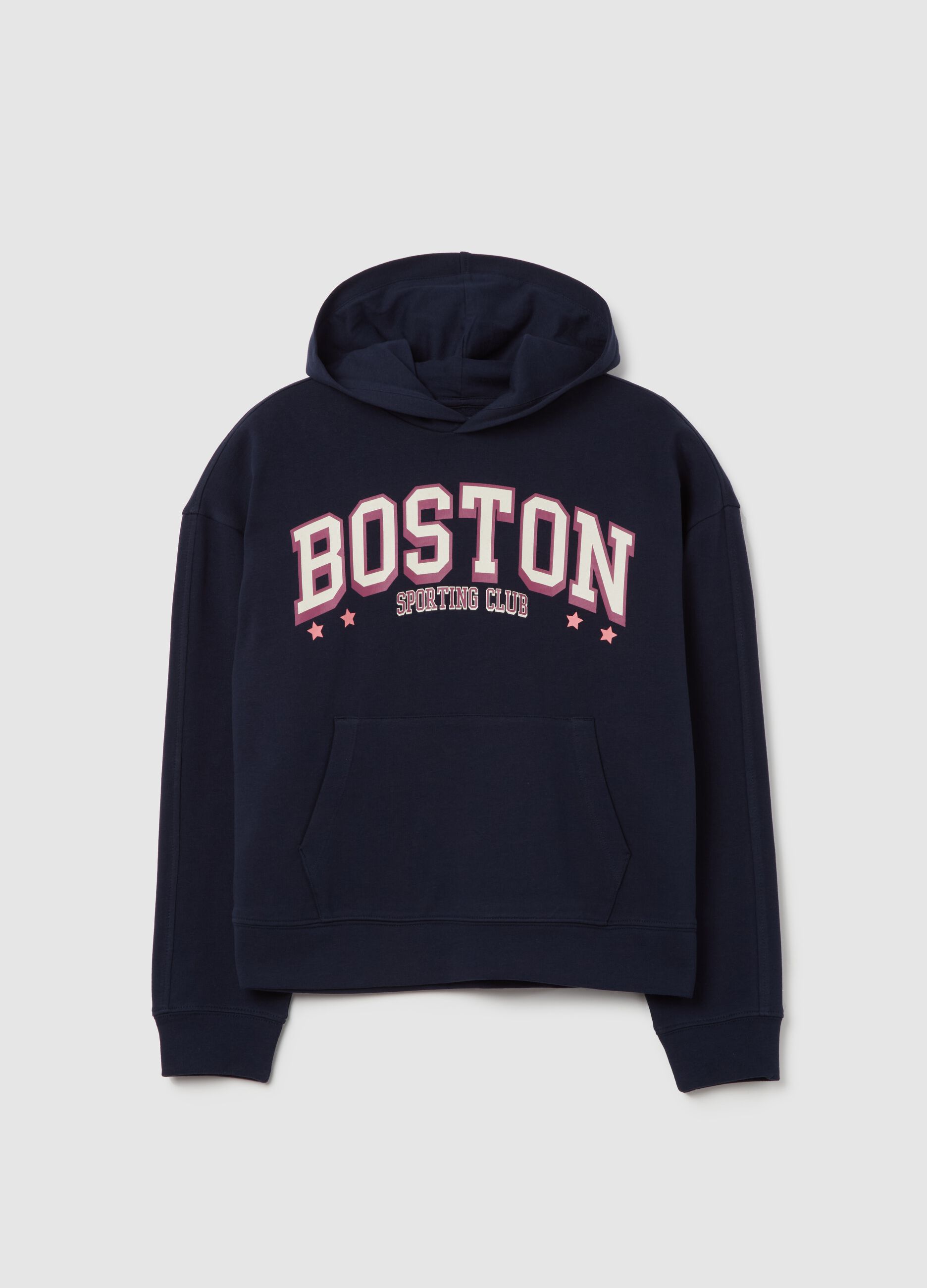 Hoodie with printed lettering