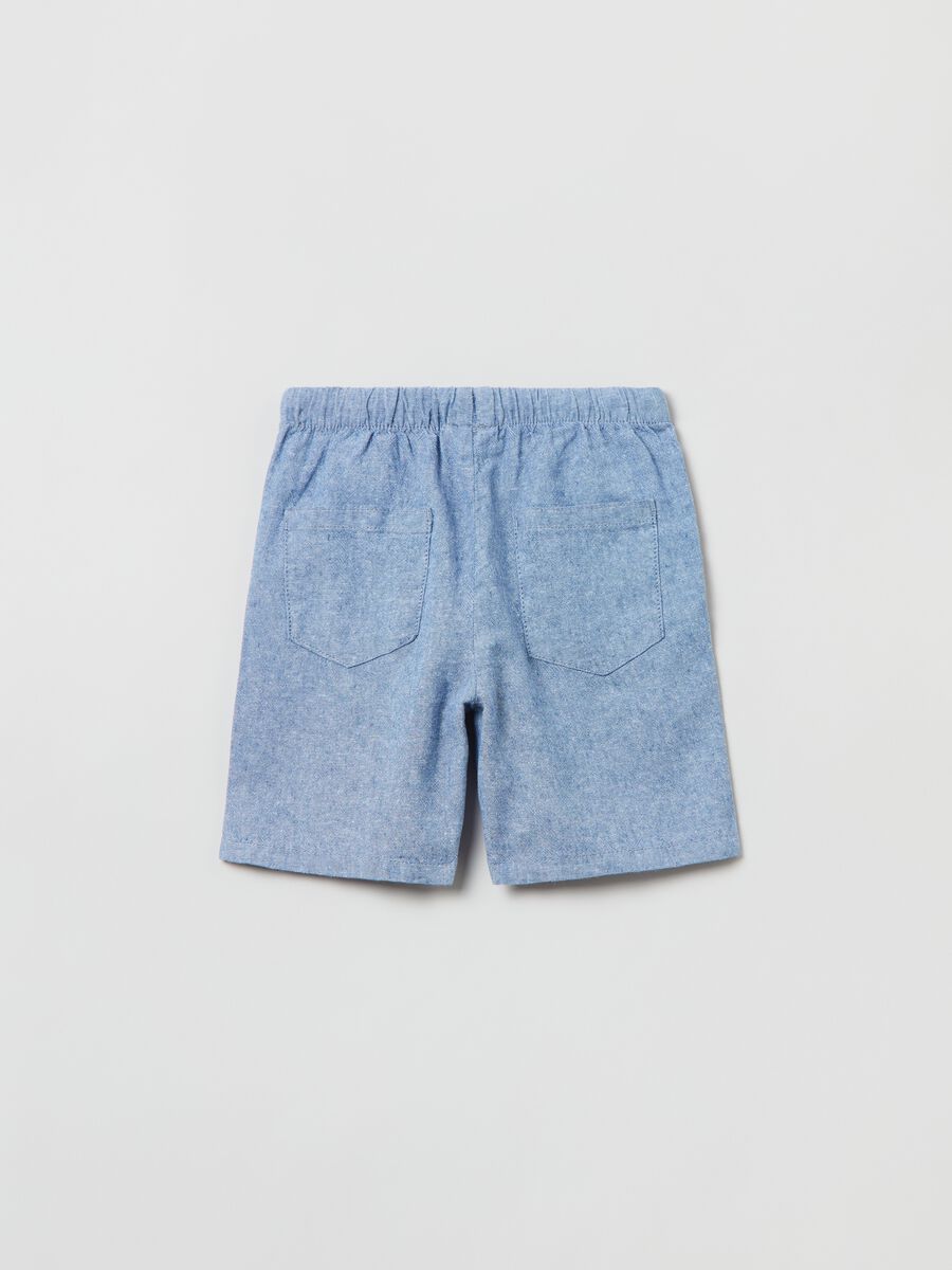 Jogger Bermuda shorts in cotton and linen_1