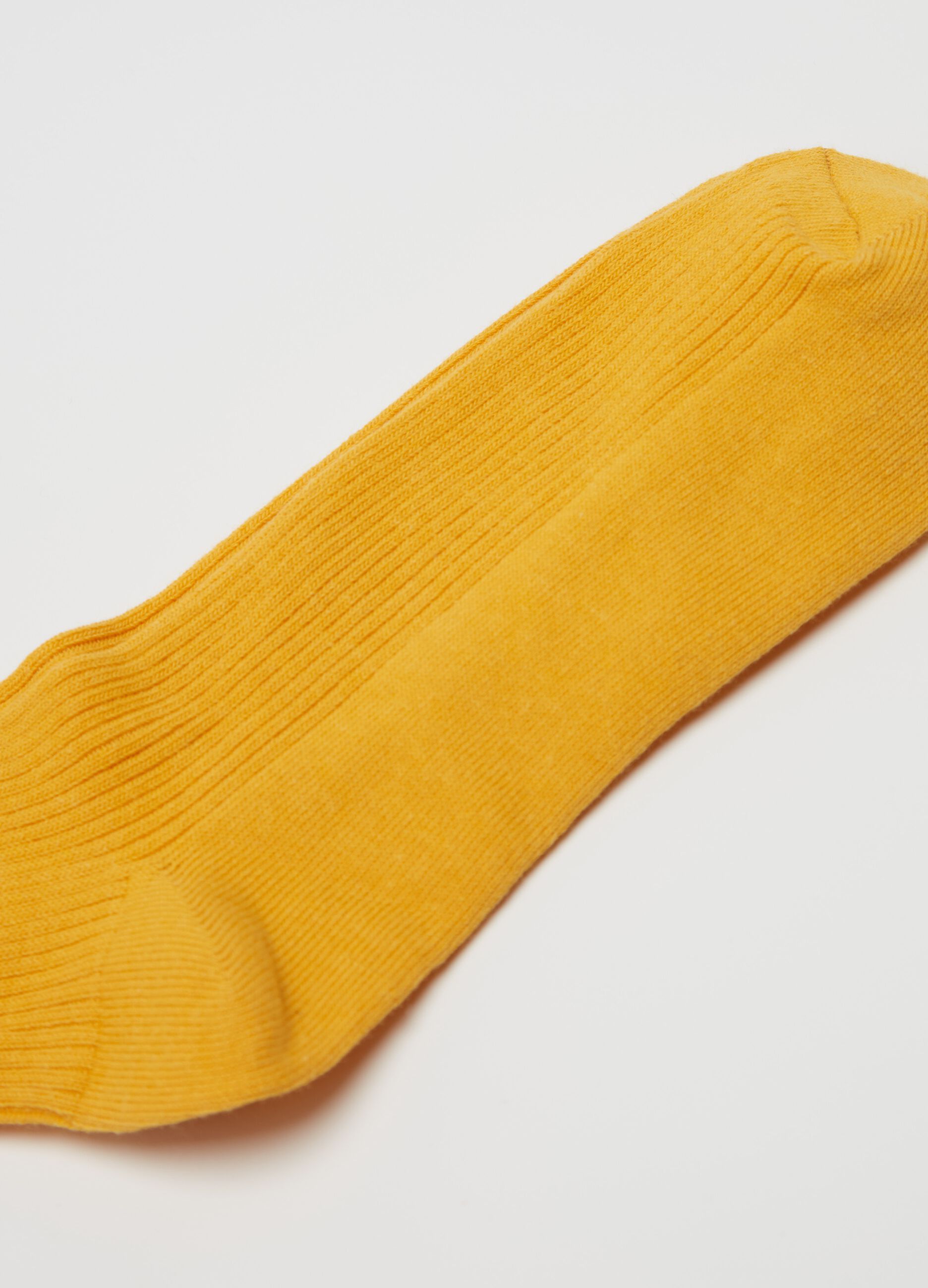 Stretch midi socks with ribbing