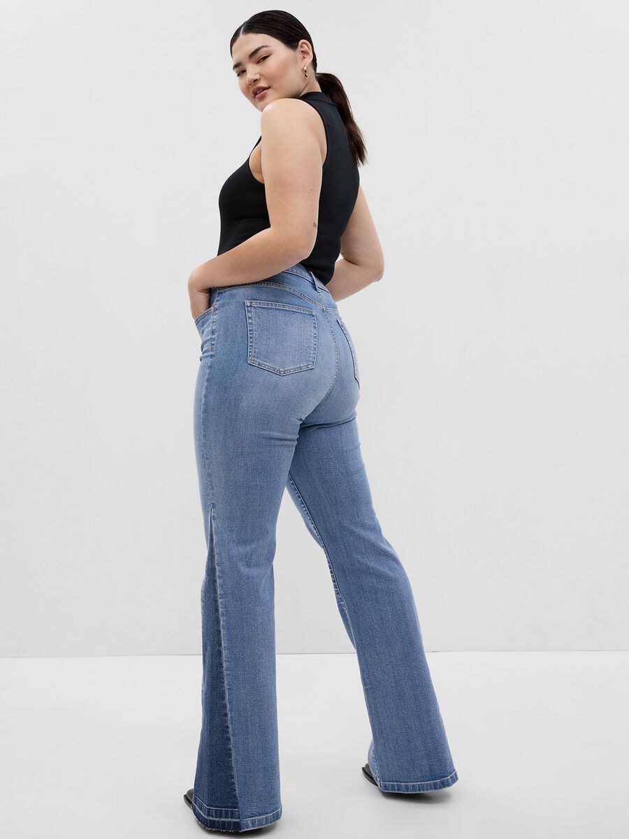 Flare-fit jeans with contrasting inserts_3