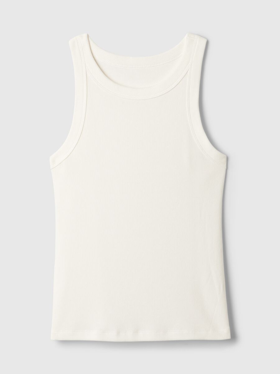 Ribbed tank top with halter neck_3
