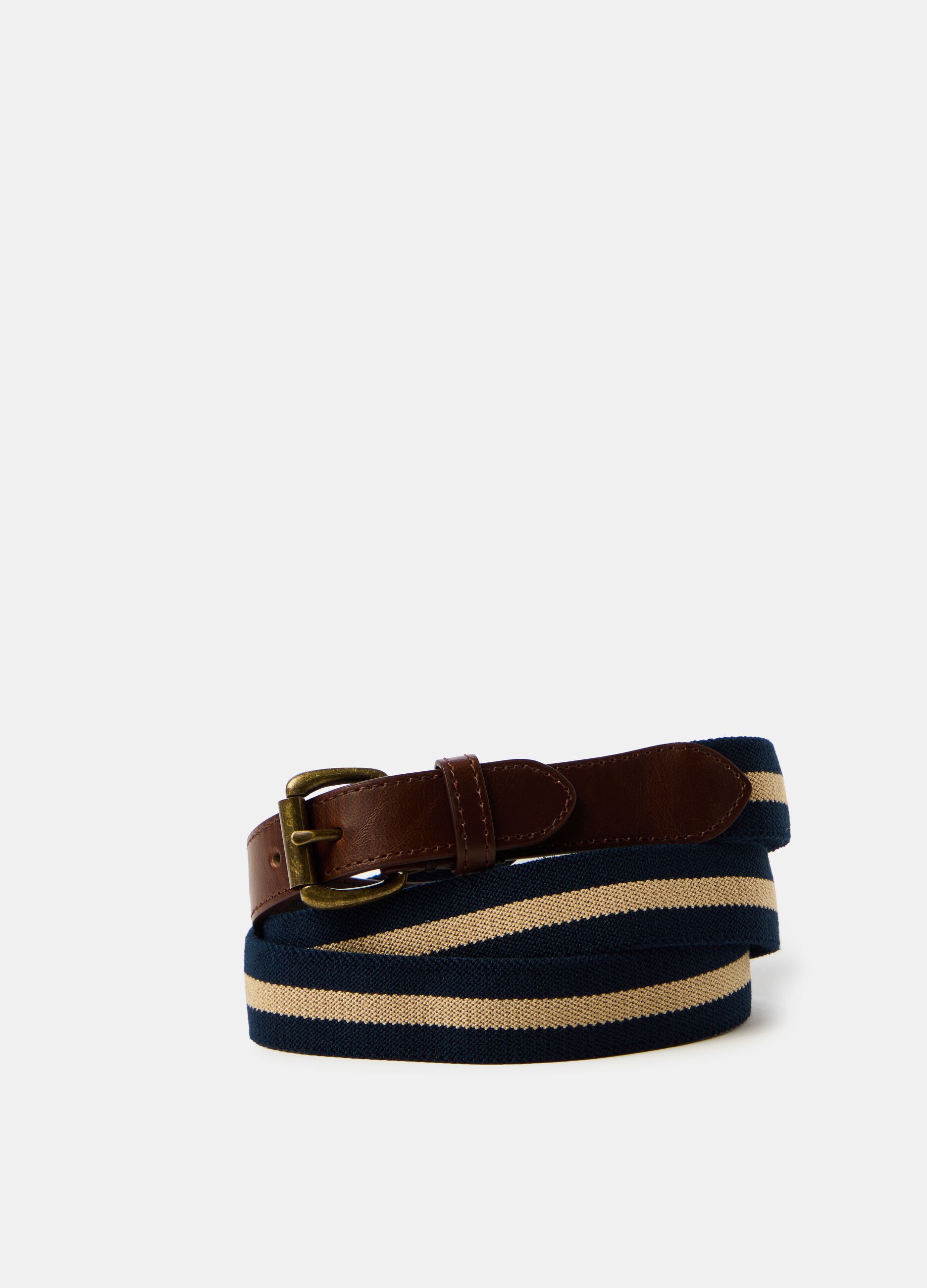 Two-tone striped belt