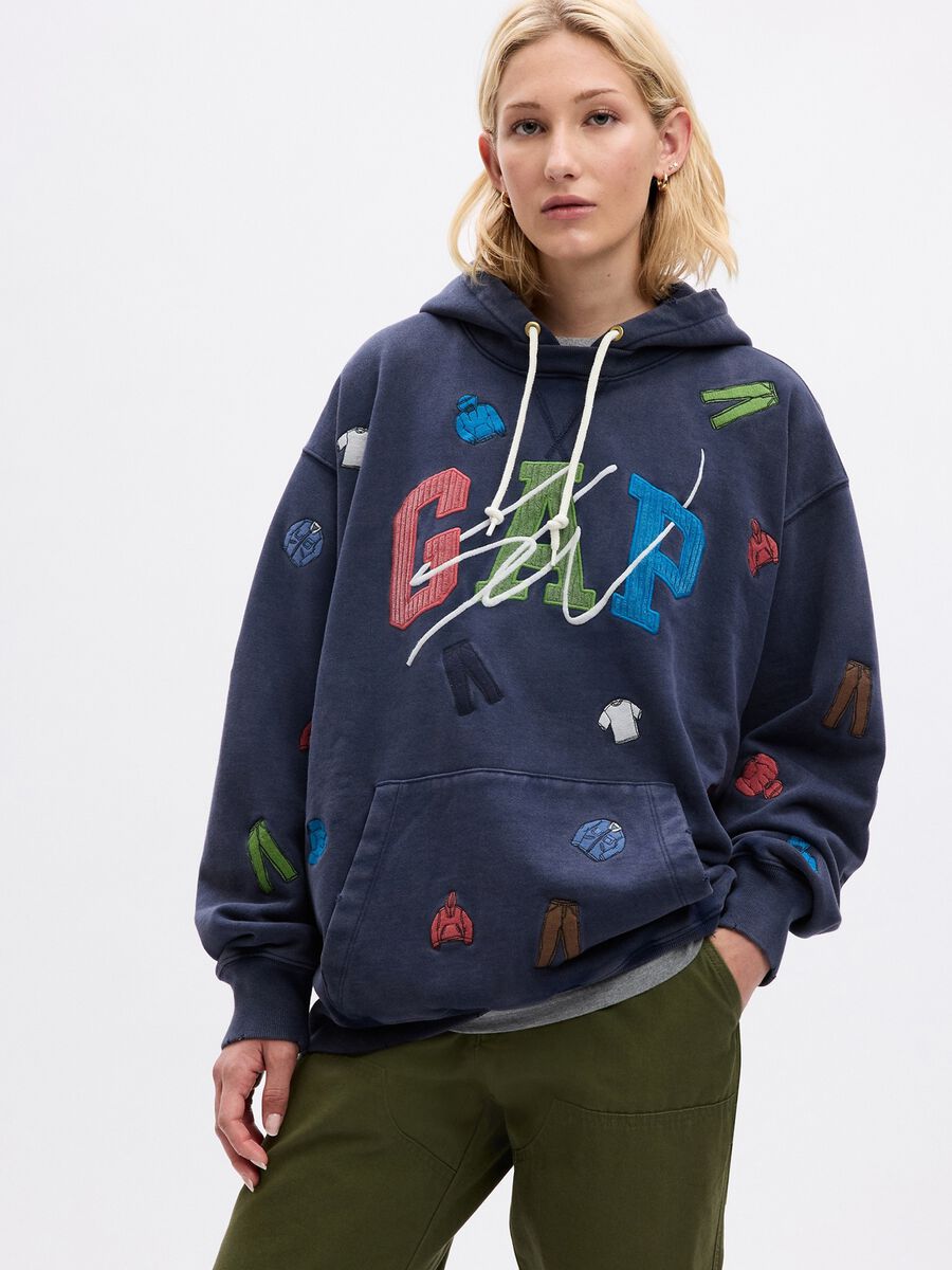 Sweatshirt with hood and all-over Sean Wotherspoon embroidery_1