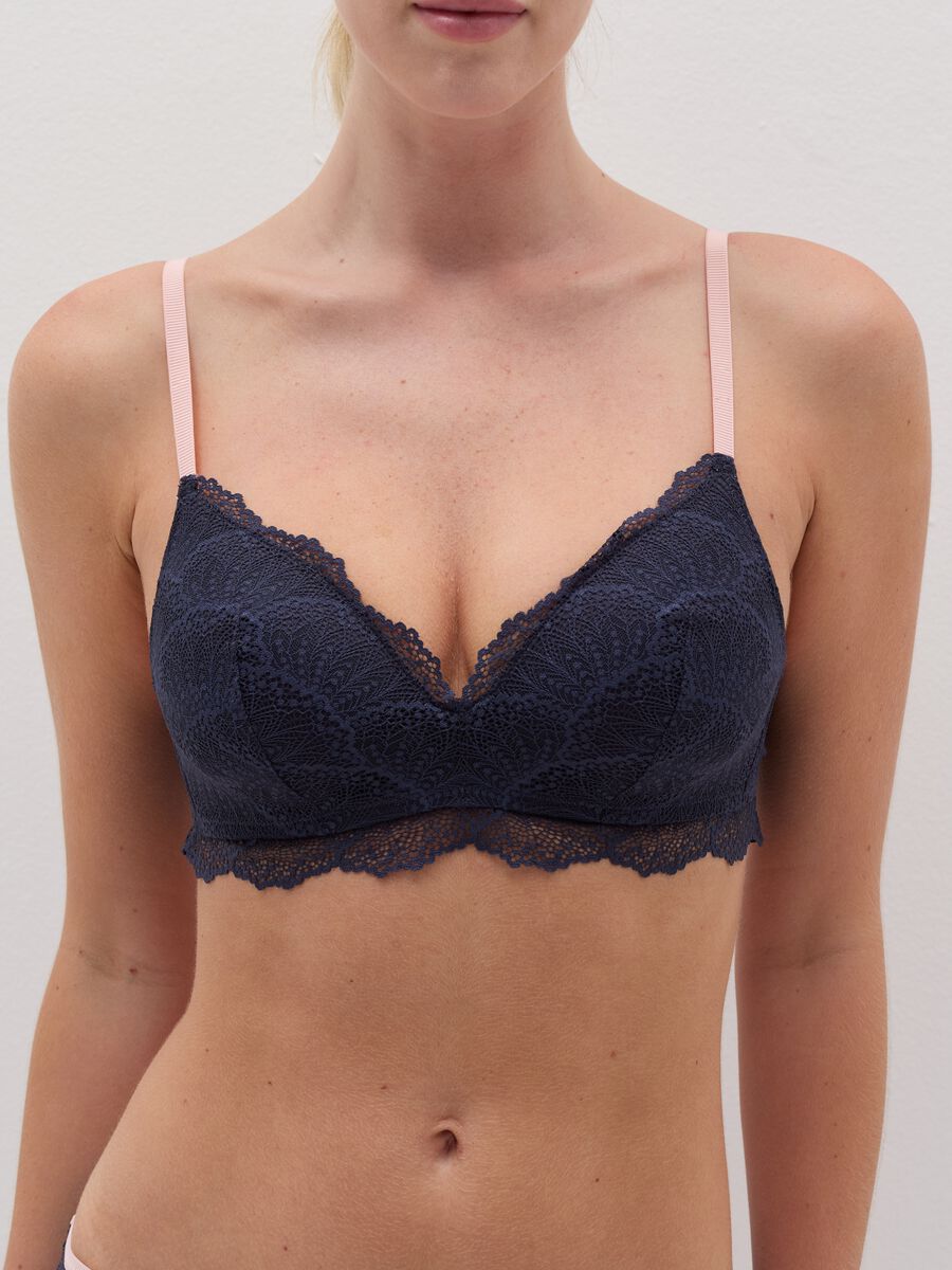 Ele two-tone lace bra without underwiring with cup_2