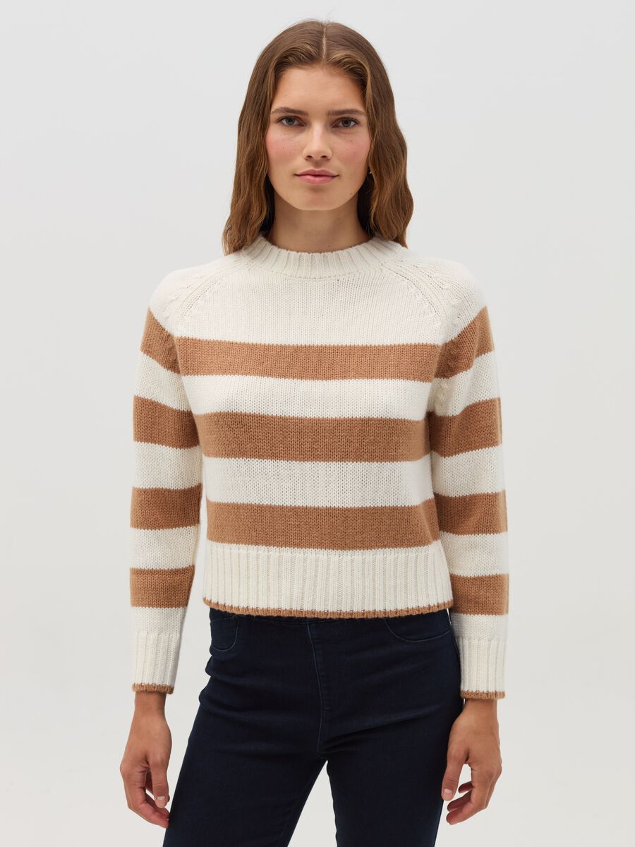 Striped pullover with raglan sleeves_0