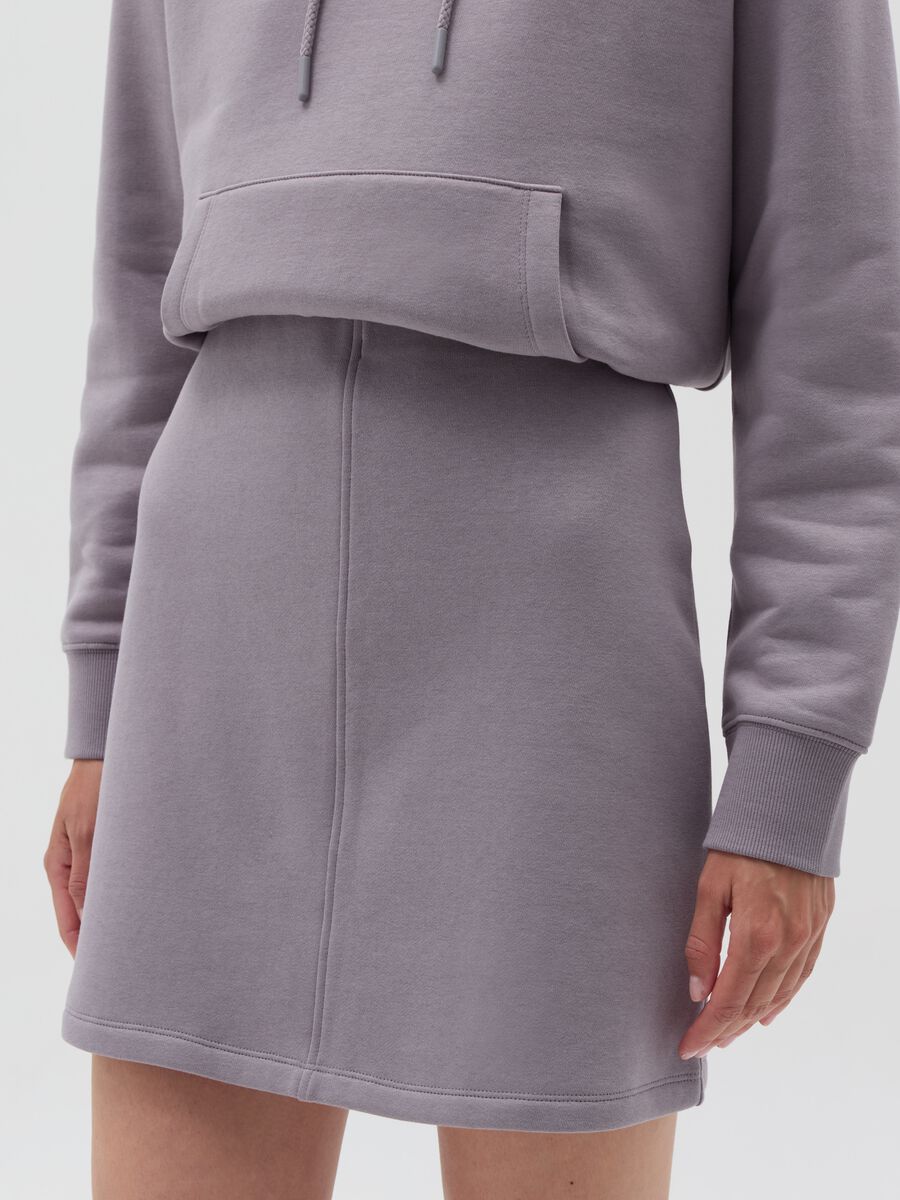 Essential high-rise miniskirt in fleece_1
