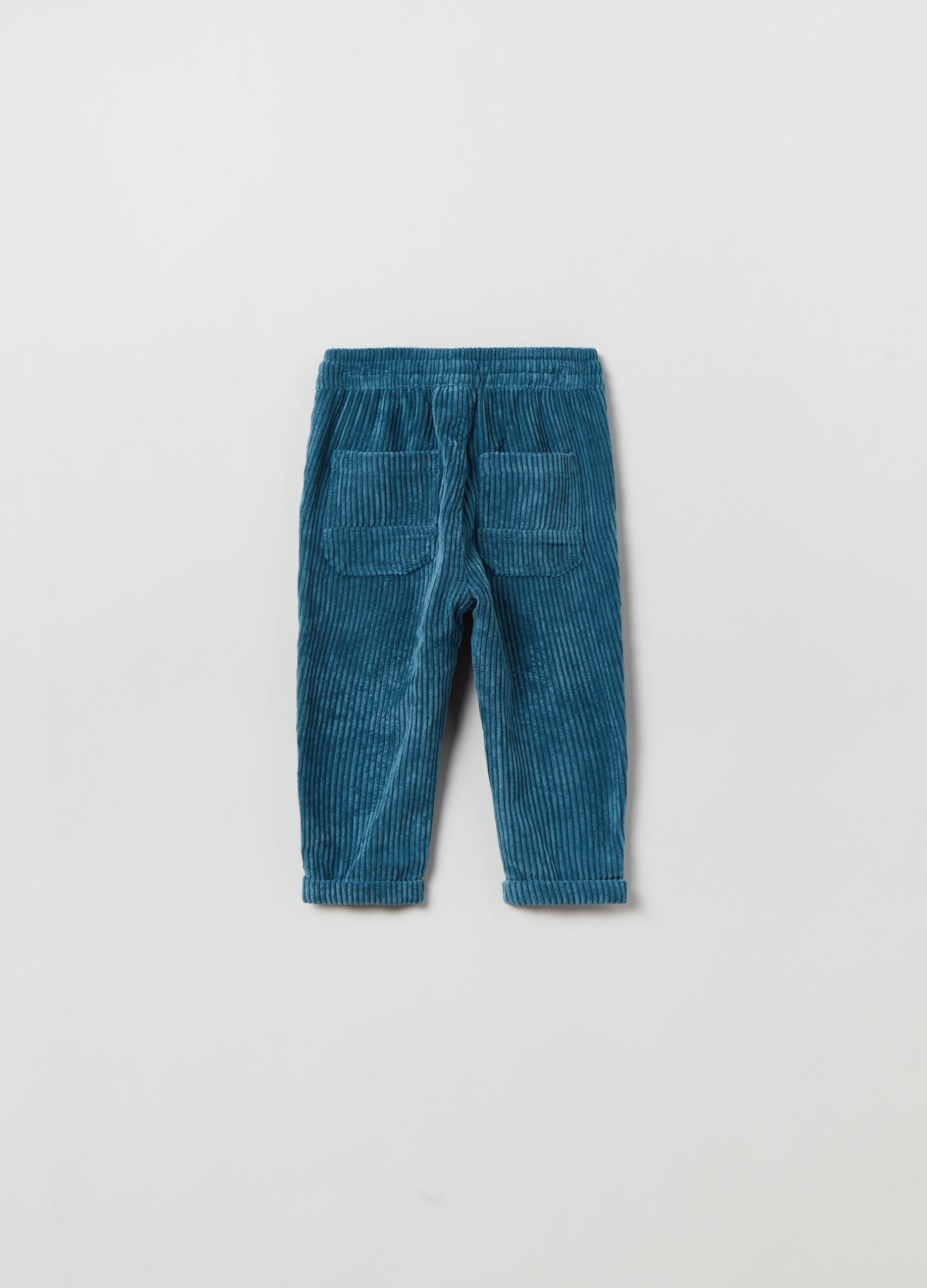 Corduroy joggers with drawstring