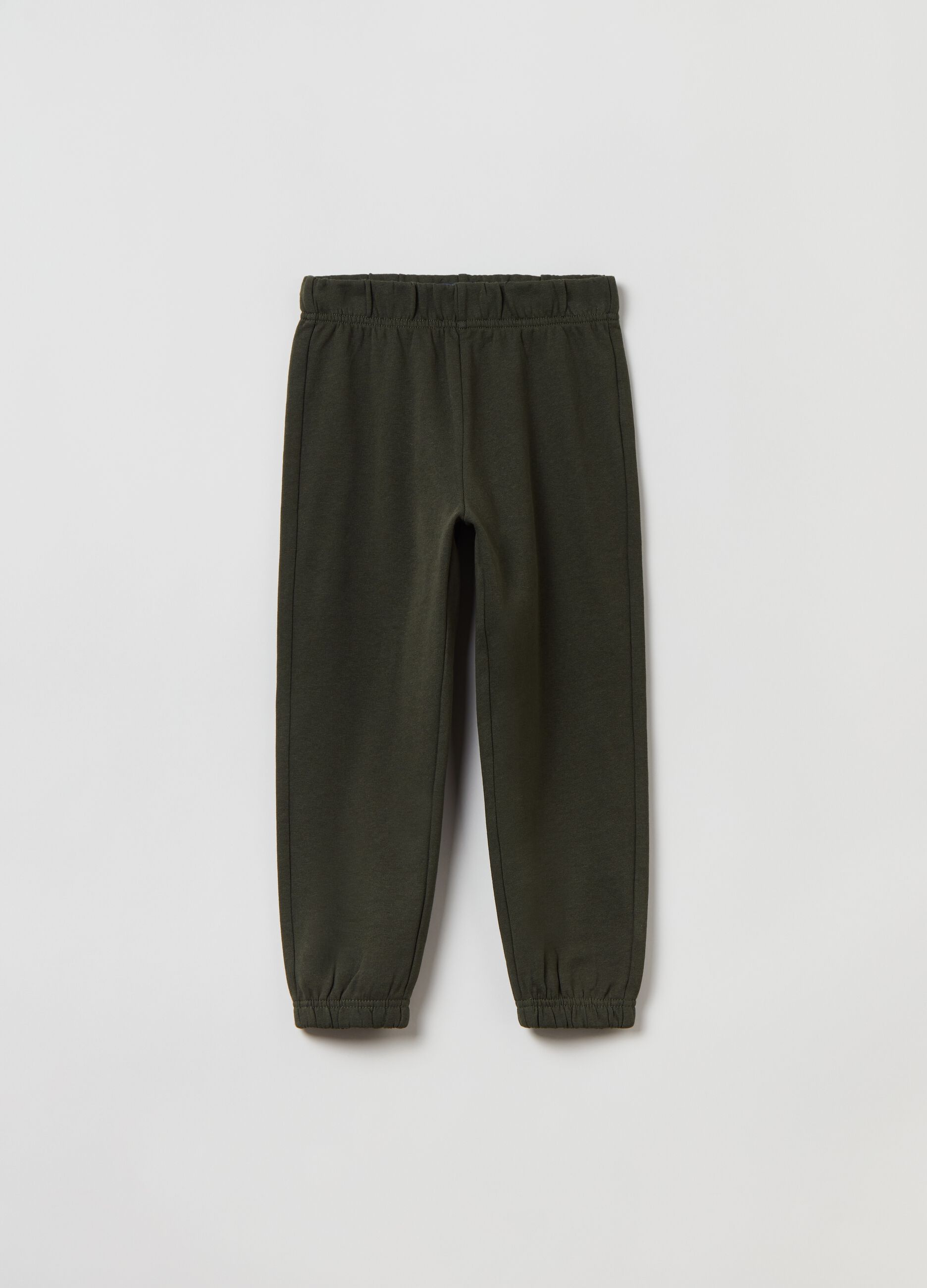 Fleece joggers with elasticated edging