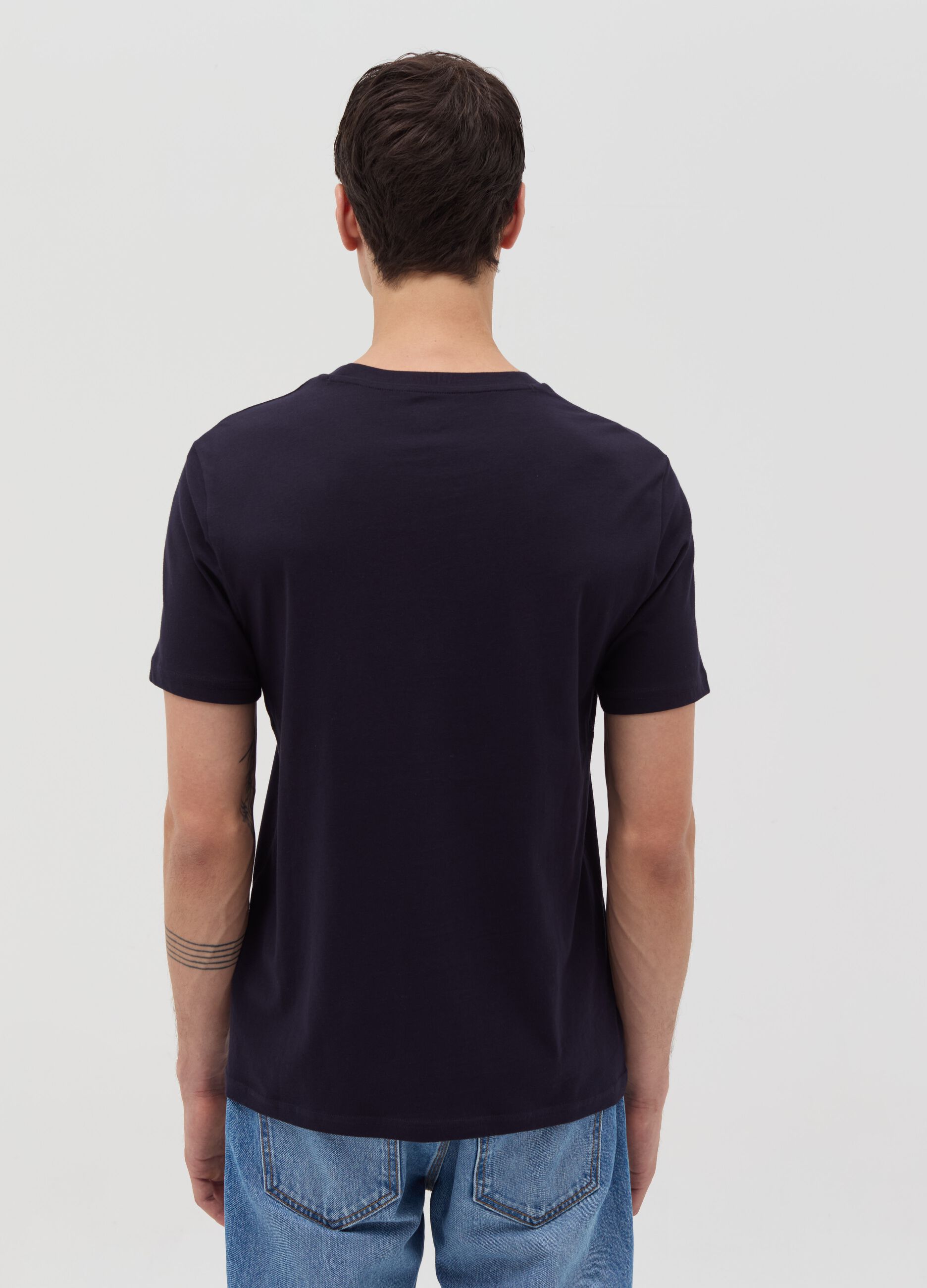 Cotton T-shirt with round neck