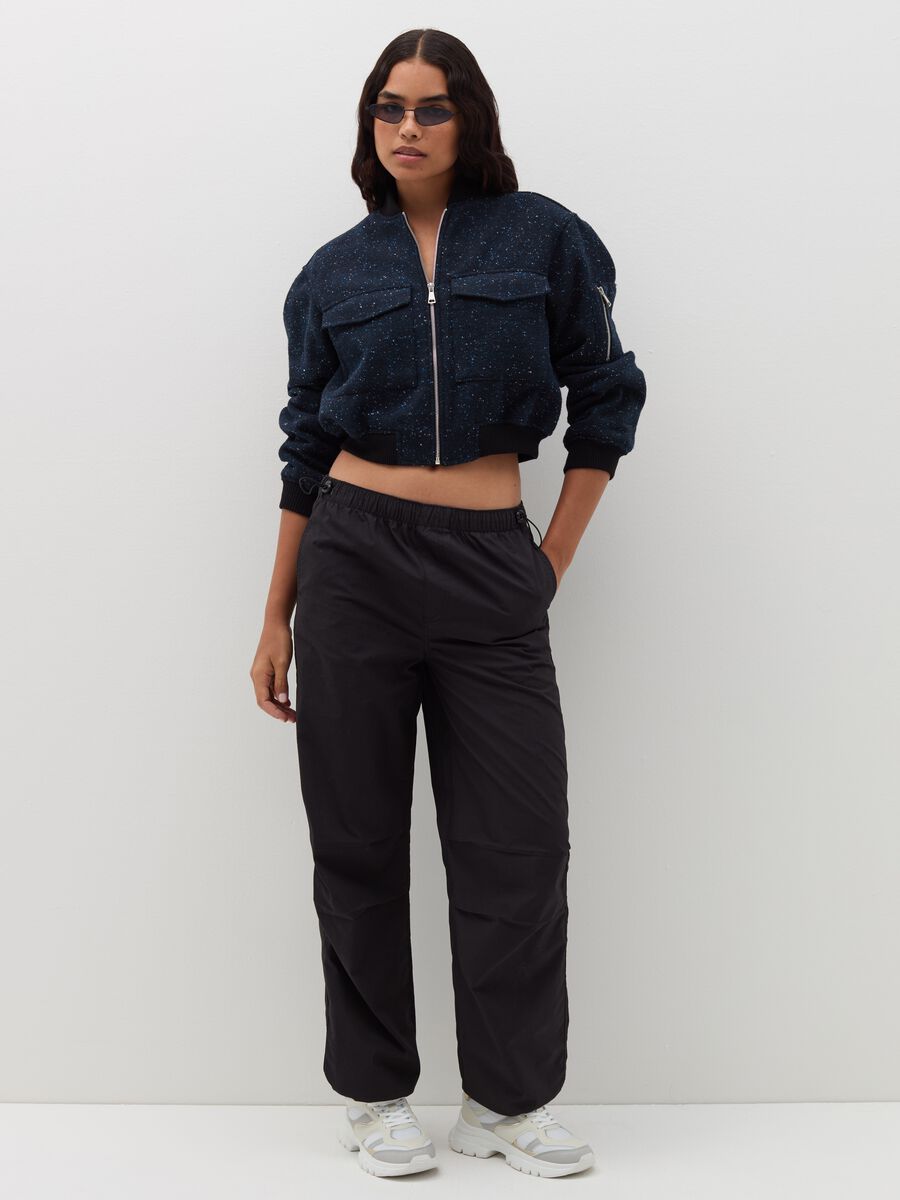 Bomber jacket in lurex with pockets_0