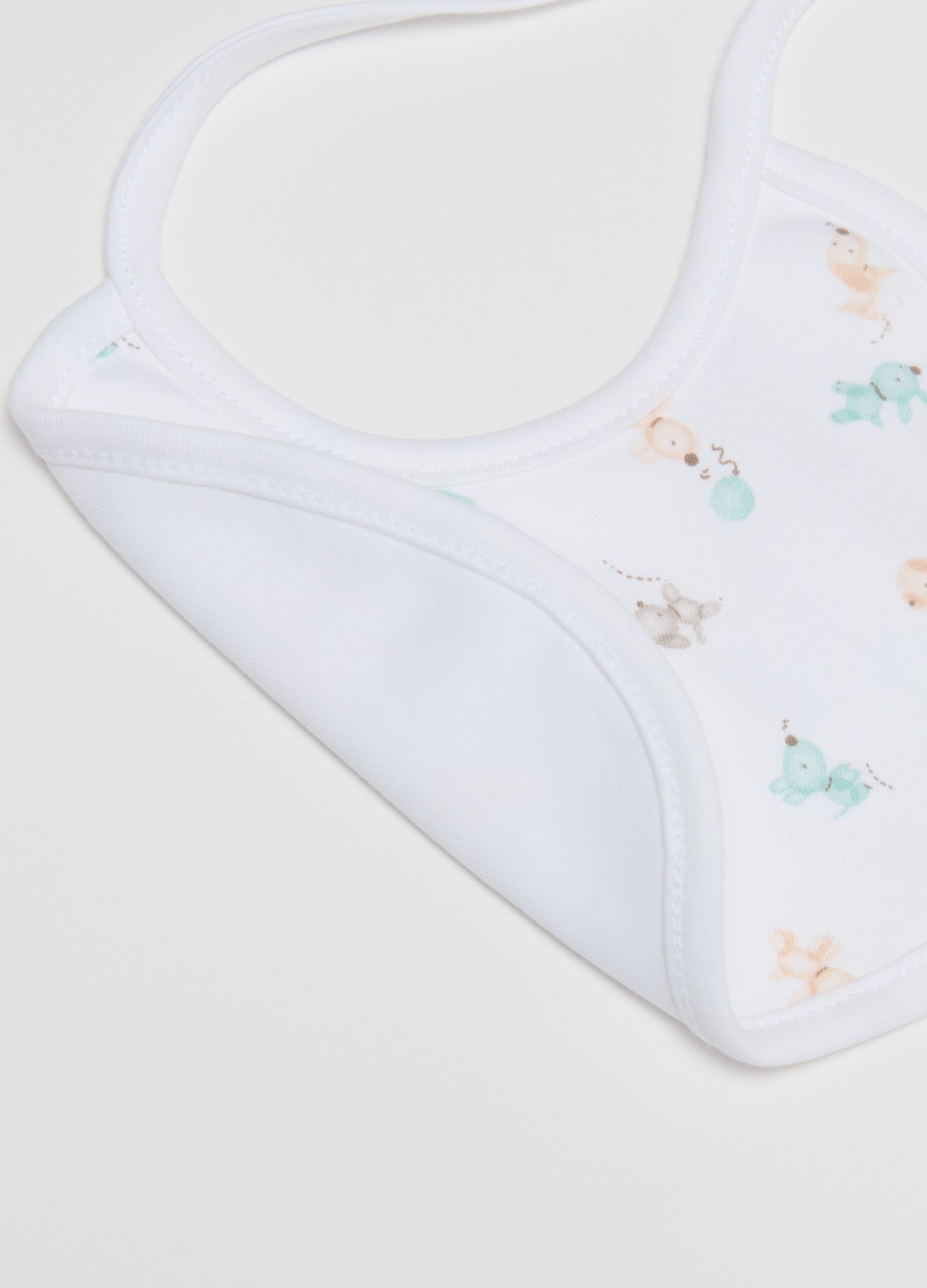 Two-pack bibs with puppies print