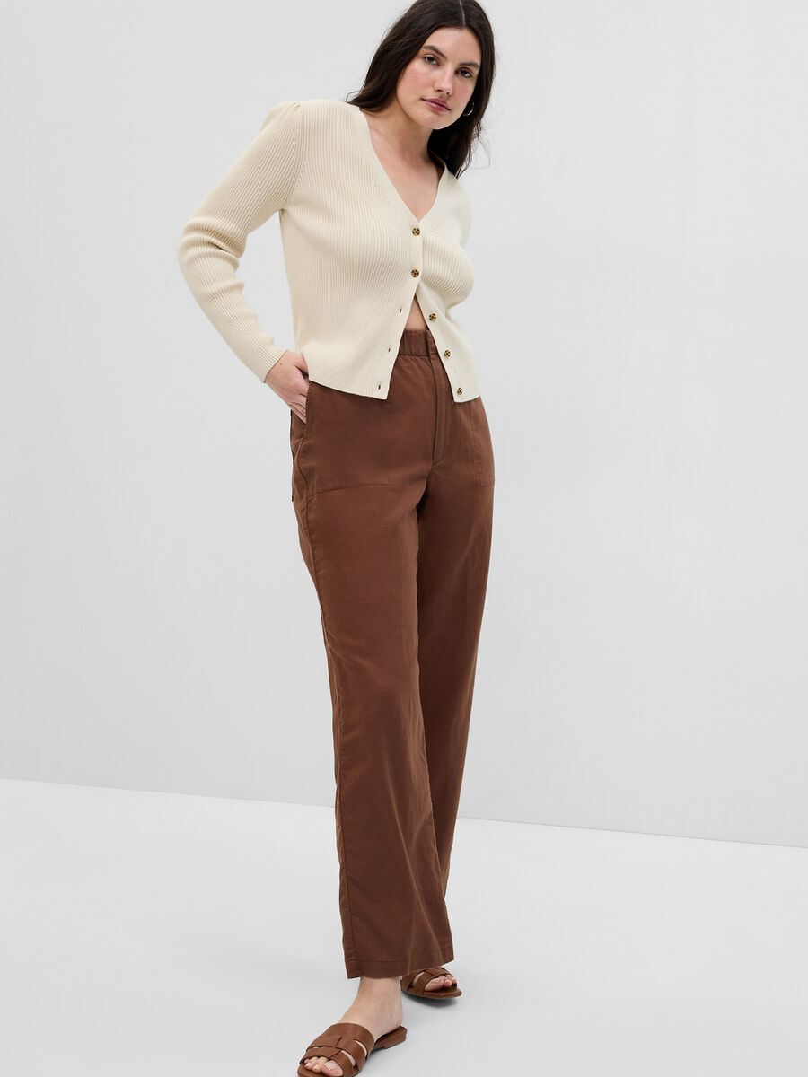 Straight-fit trousers in linen and cotton_3