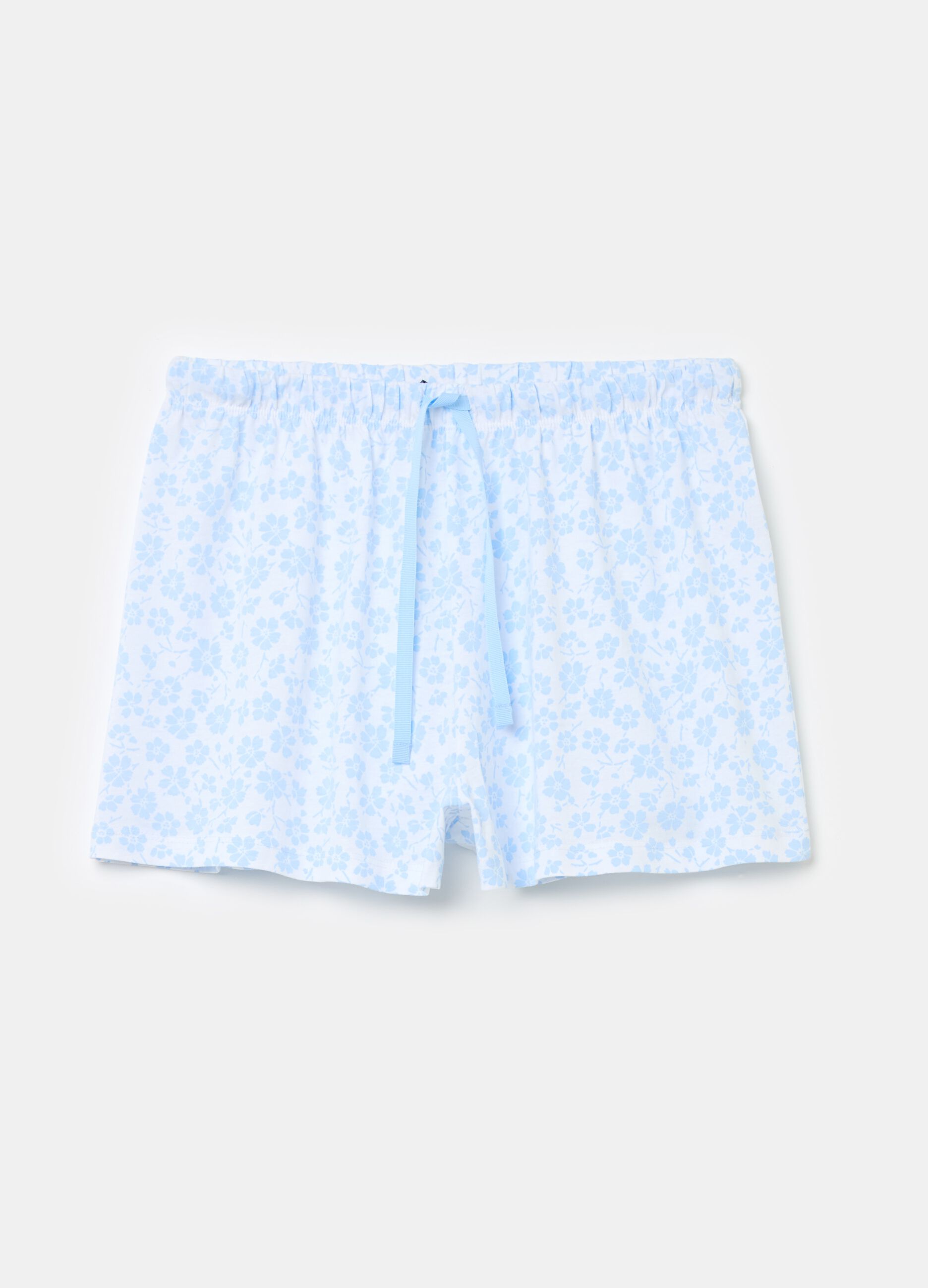 Pyjama shorts with small flowers print