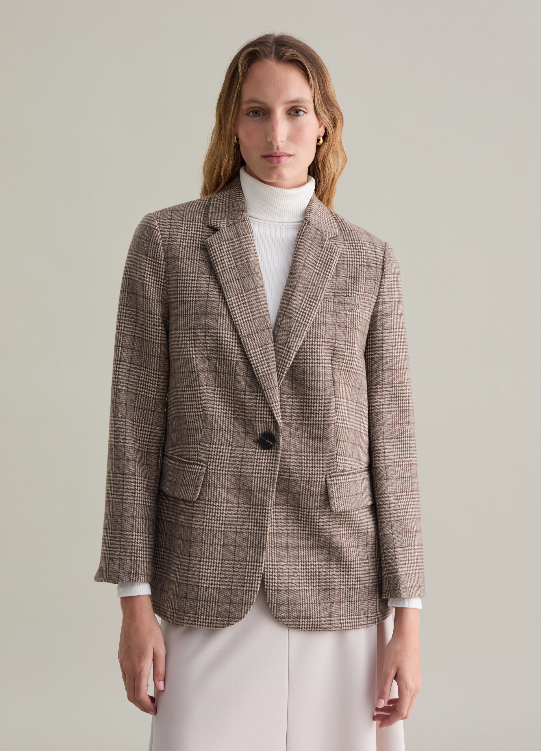 Contemporary blazer in Prince of Wales fabric