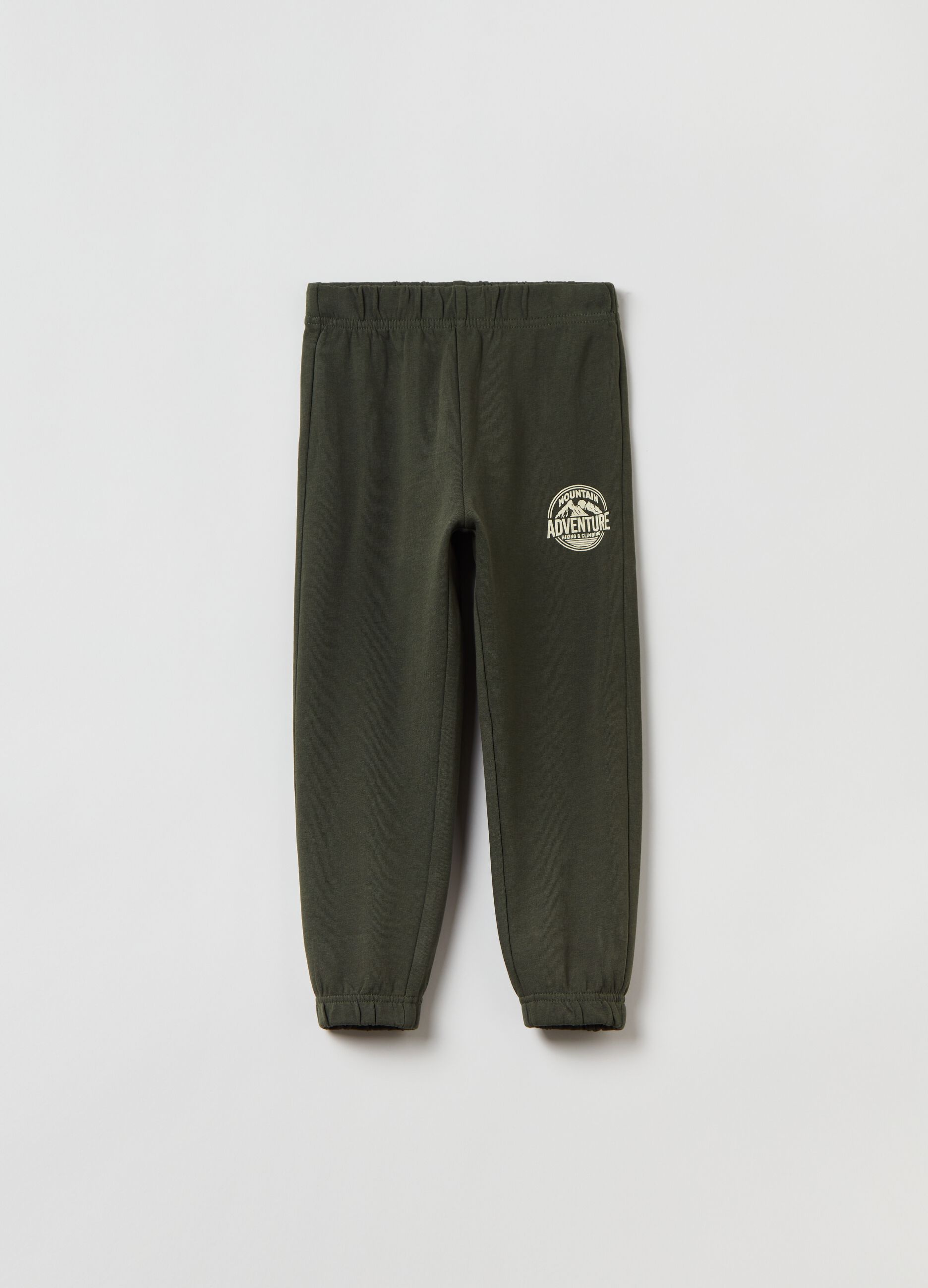 Fleece joggers with elasticated edging