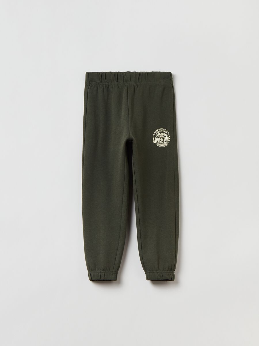 Fleece joggers with elasticated edging_0