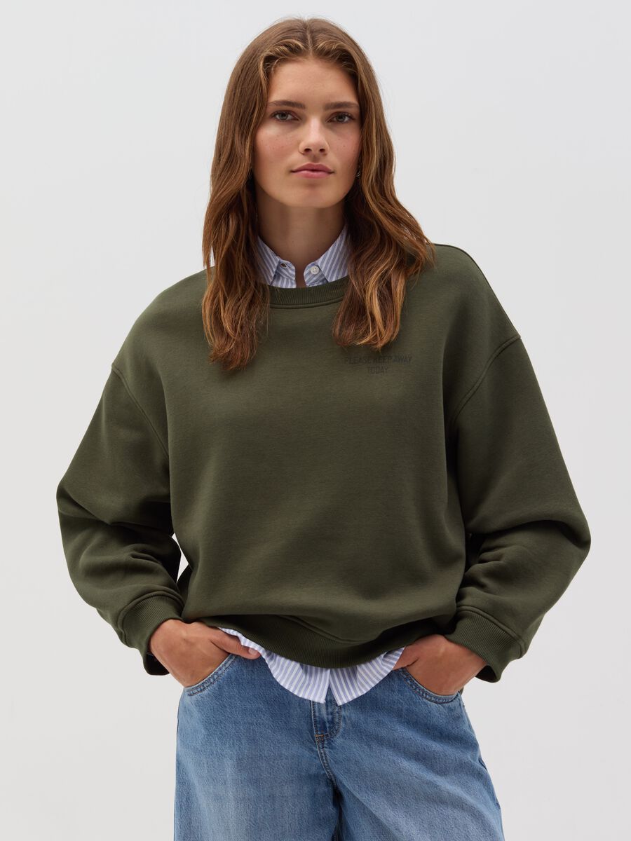 Felpa Essential oversize con ricamo lettering_0