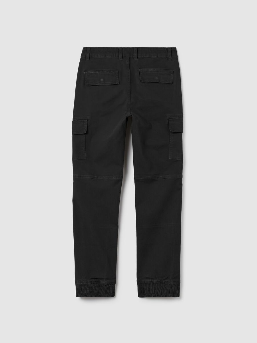 Stretch twill cargo trousers_1