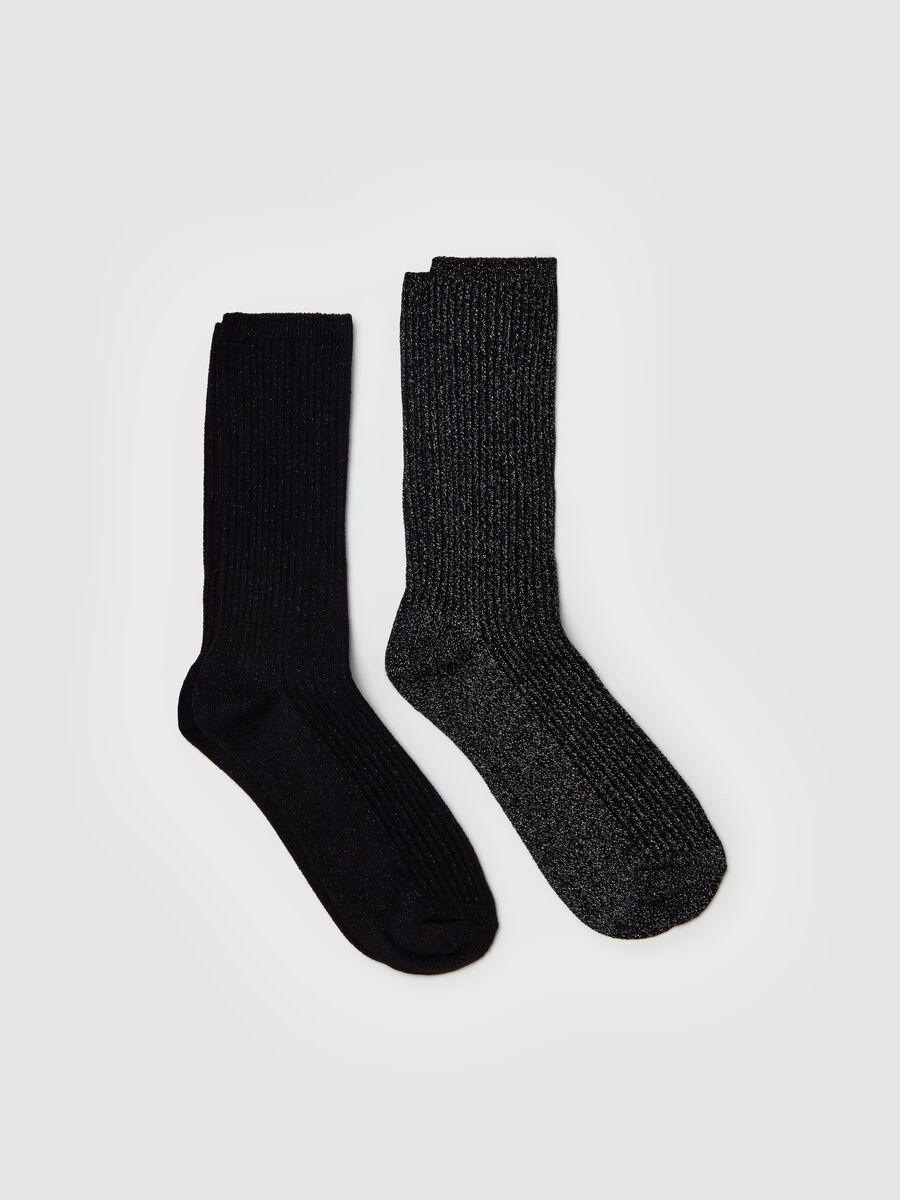 Stretch midi socks with lurex_0