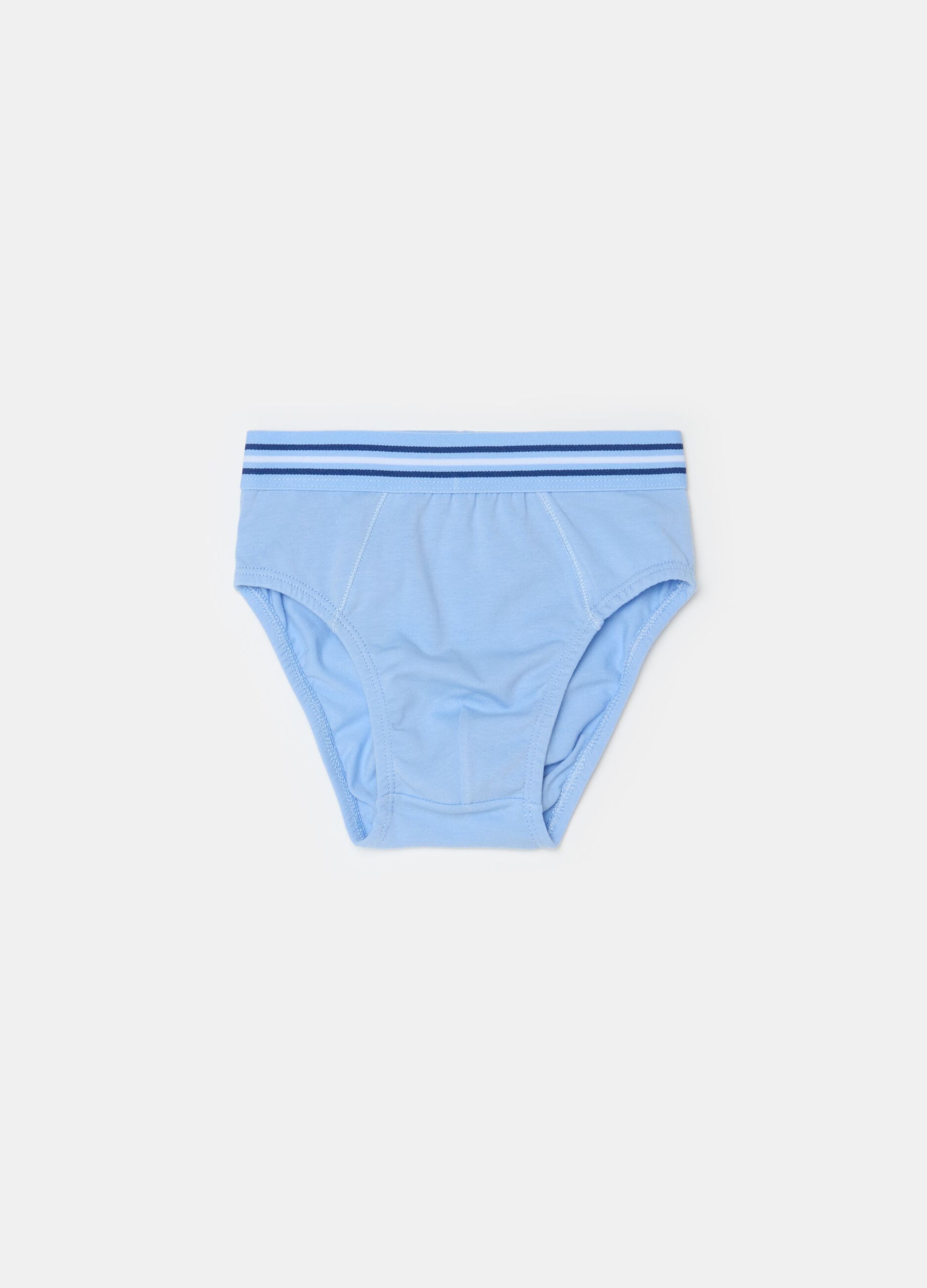 Organic cotton briefs with striped elastic