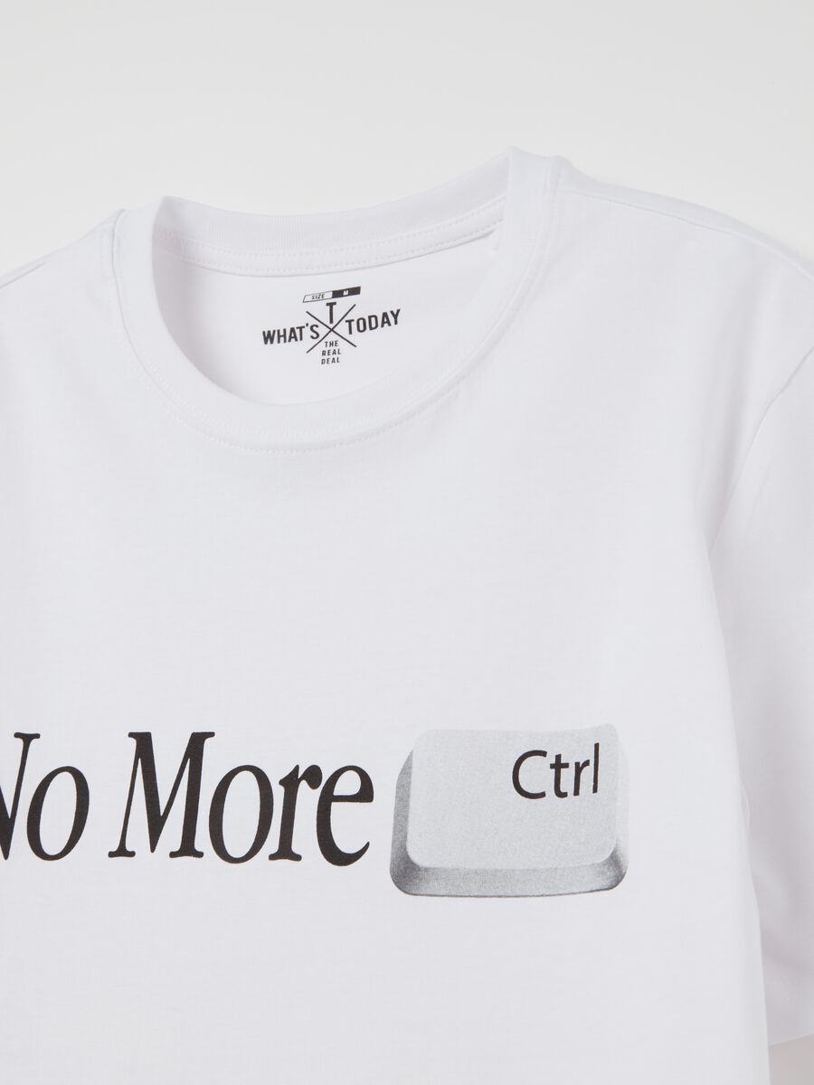 Cotton T-shirt with "No More Ctrl” print_1