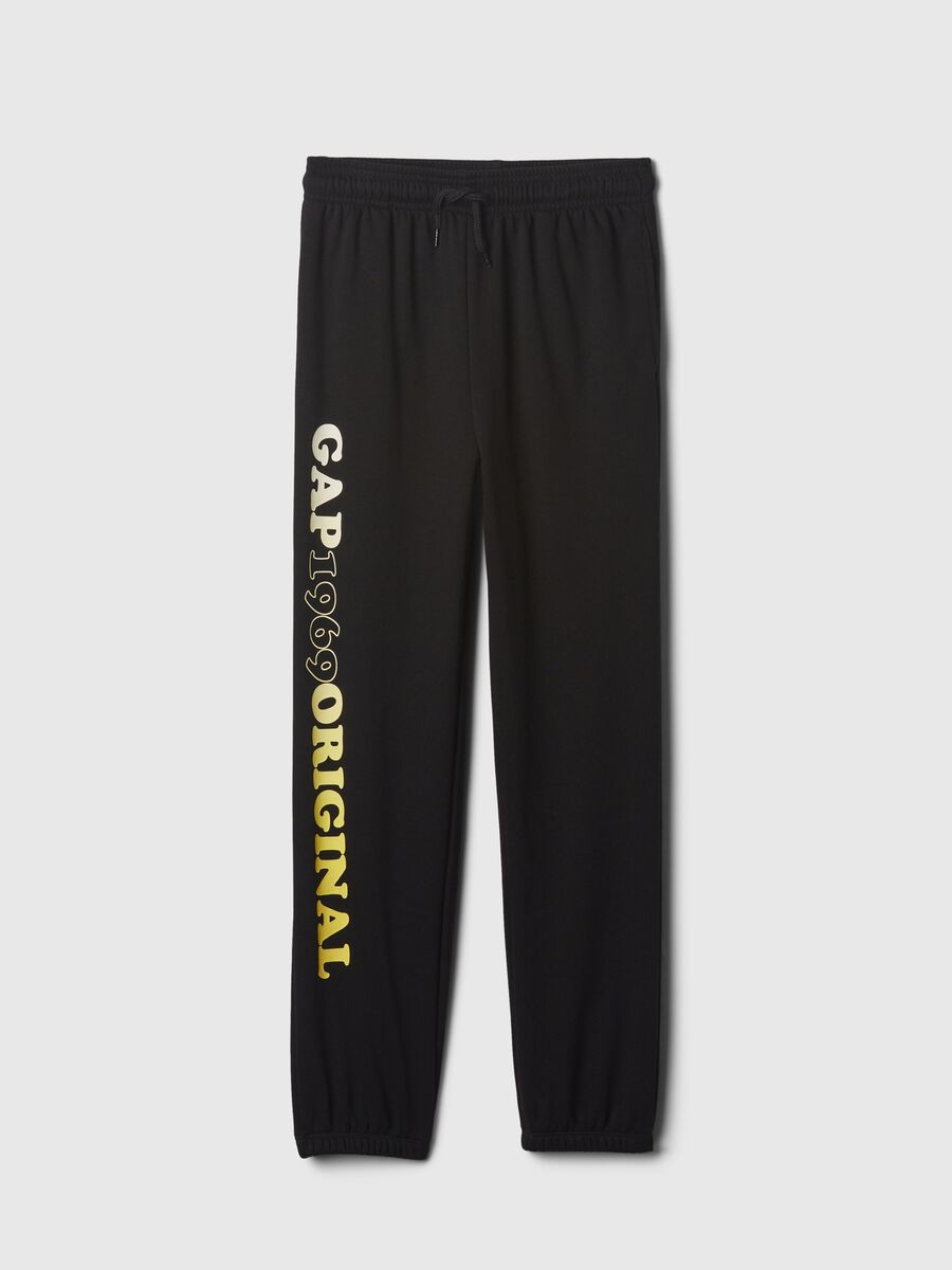 Joggers with drawstring and logo print_3