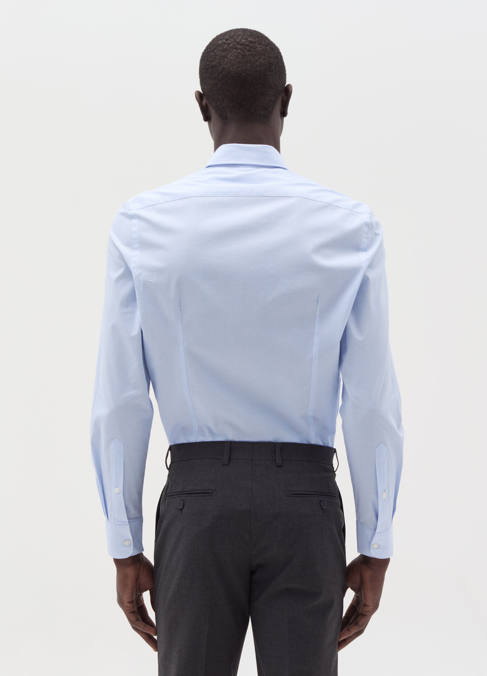 Slim-fit shirt with micro waffle weave