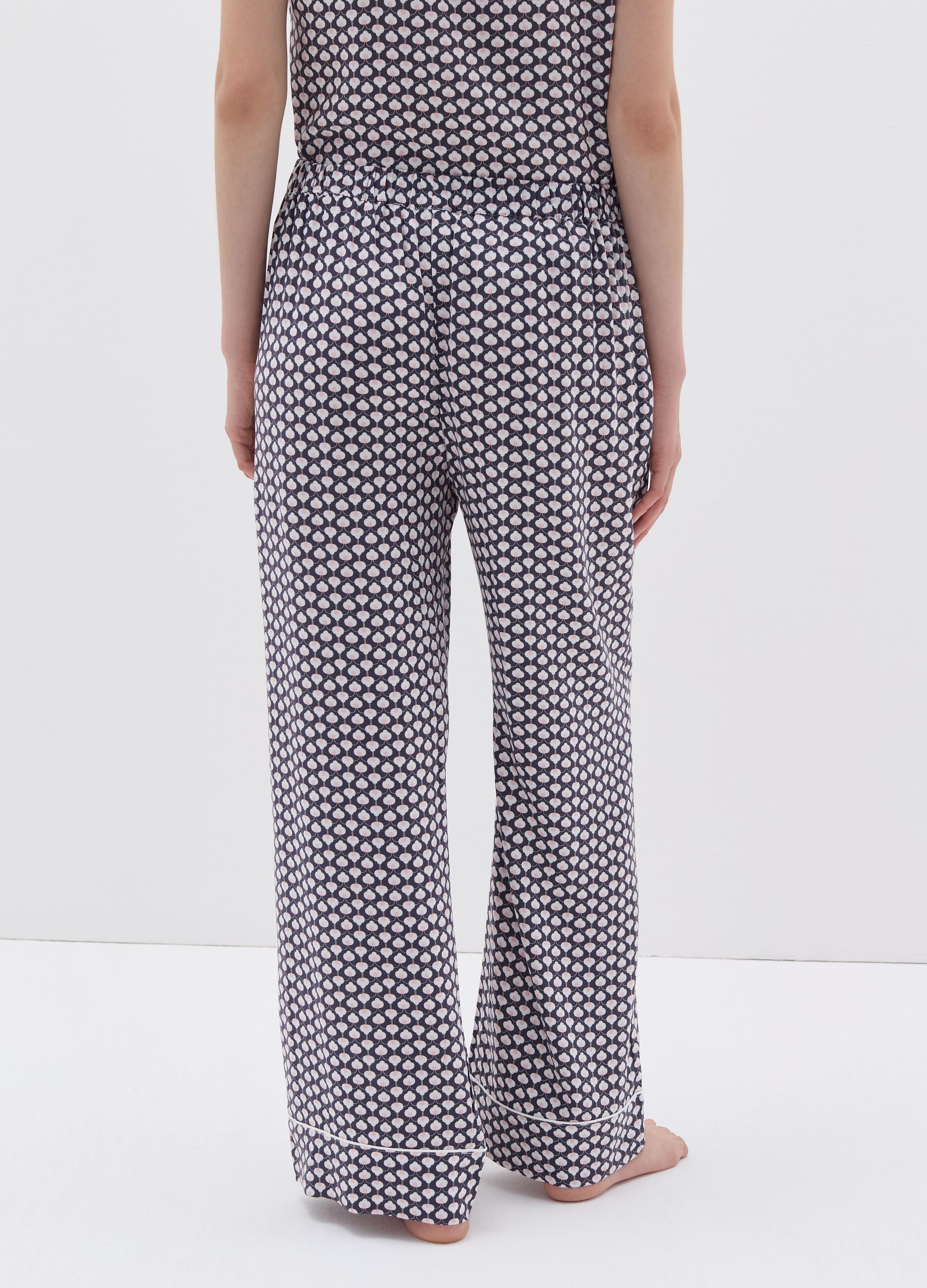 Pyjama trousers in viscose with print