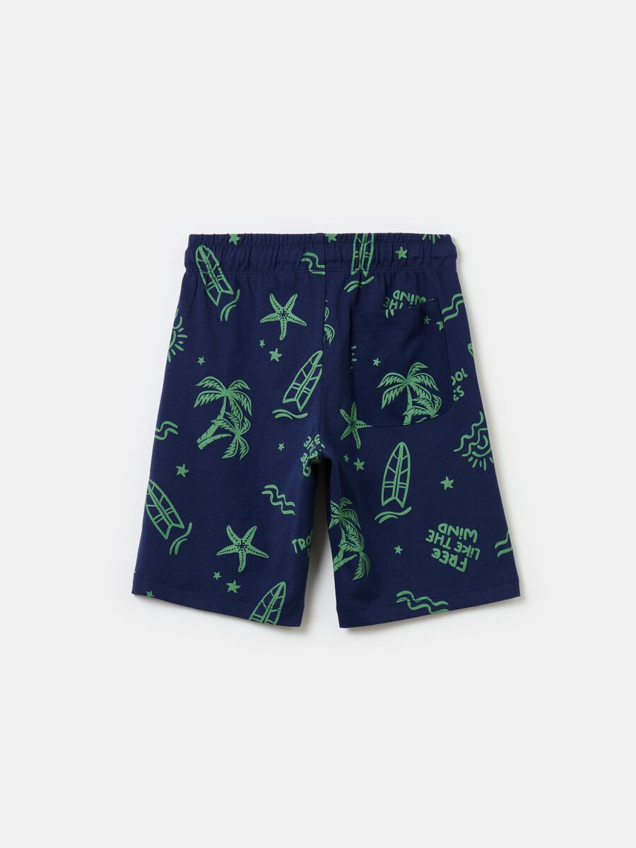 Two-pack Bermuda shorts with drawstring and print_0