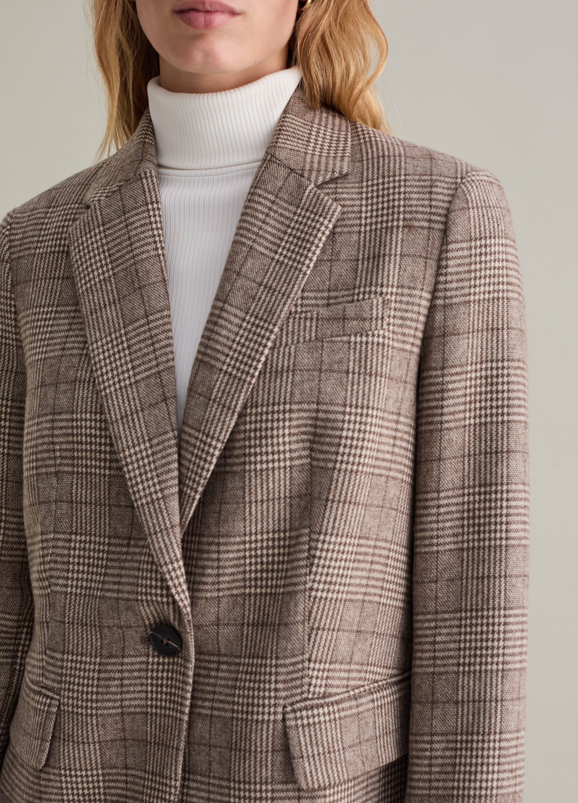 Contemporary blazer in Prince of Wales fabric