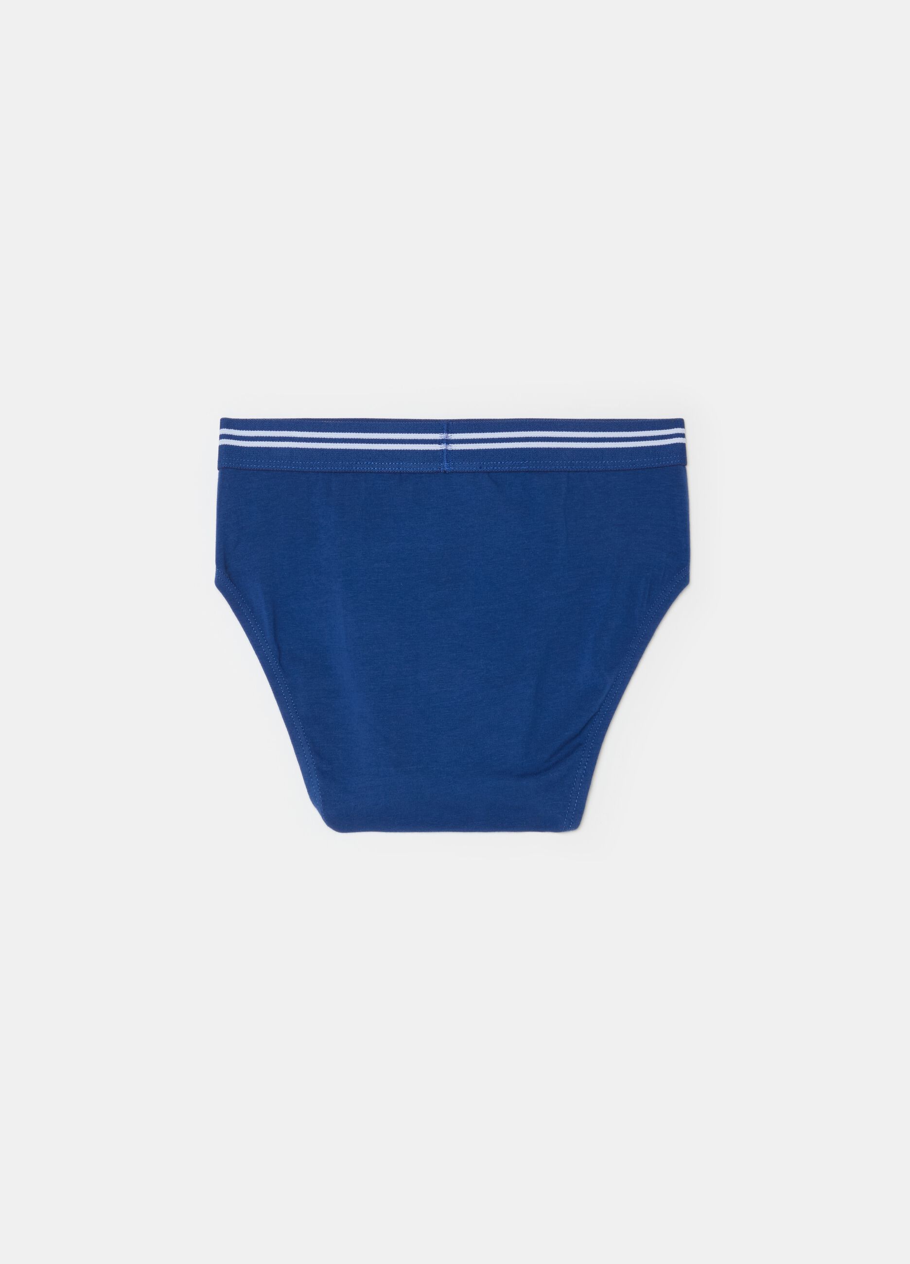 Organic cotton briefs with striped elastic