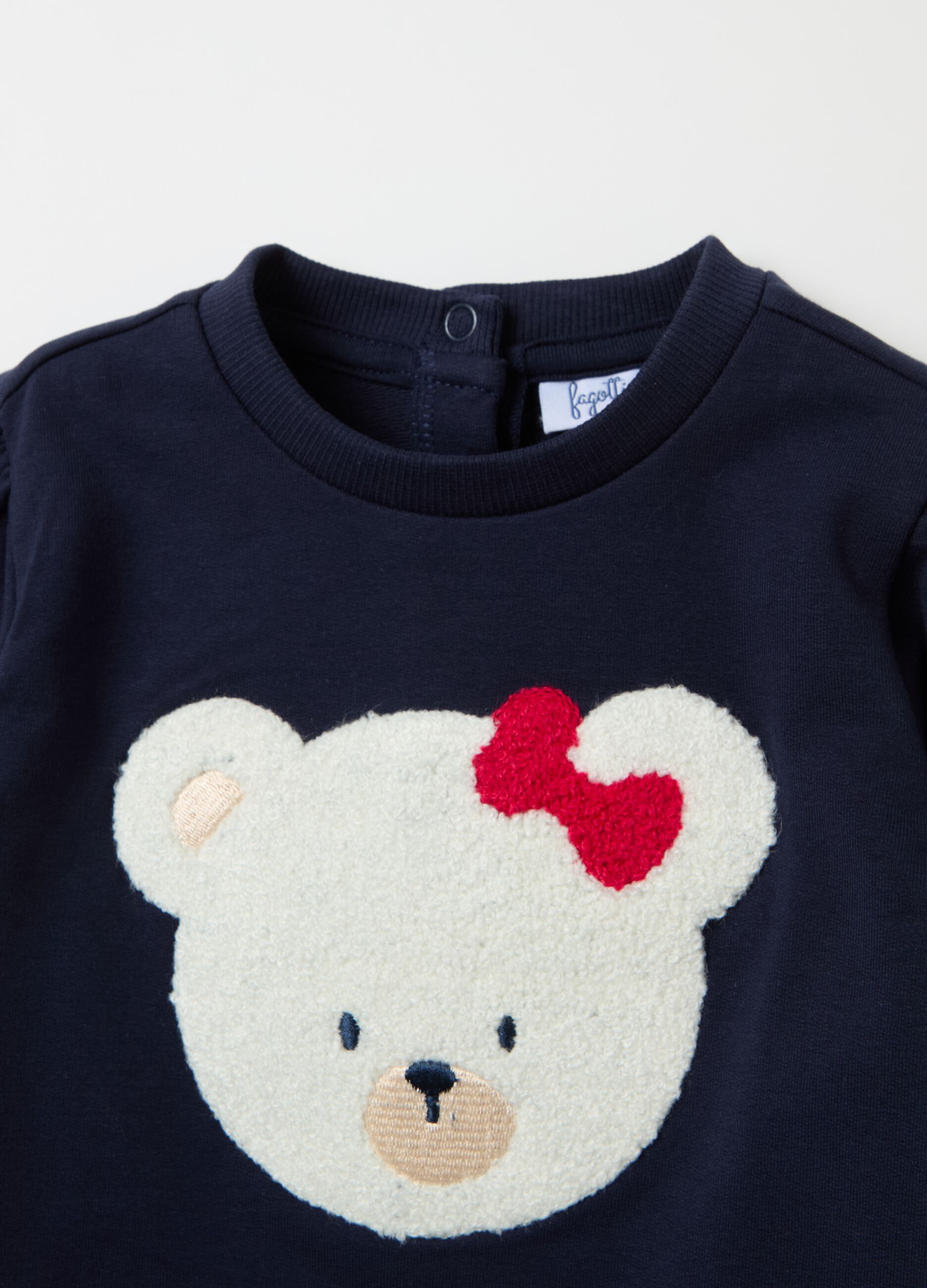 Stretch cotton jogging set with teddy bear