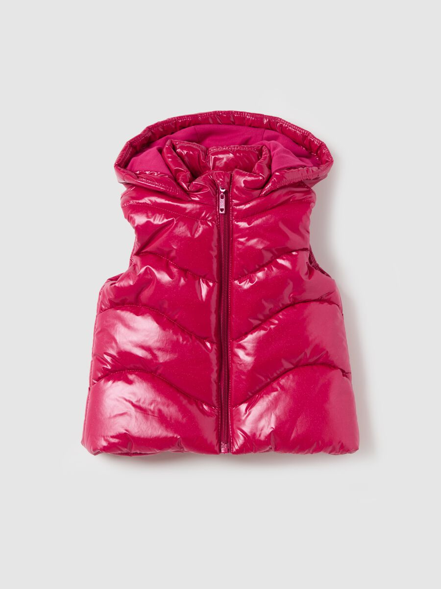 Full-zip quilted gilet with hood_0