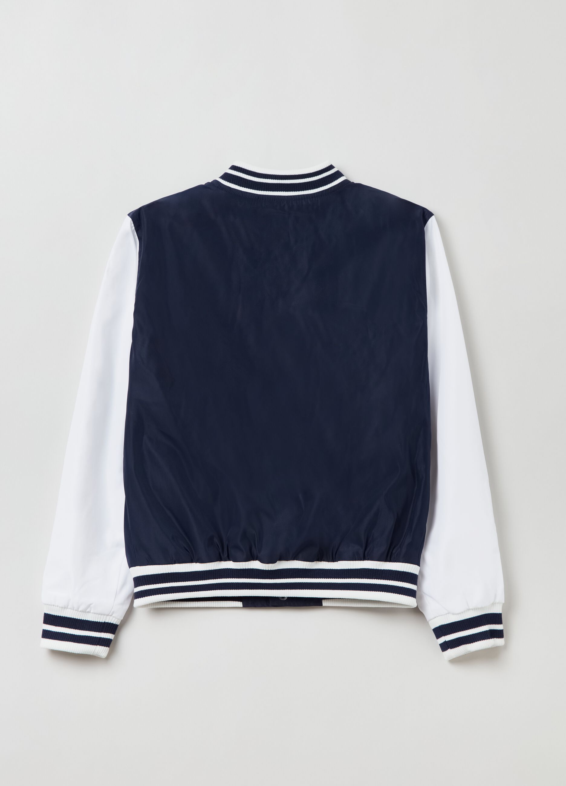 Varsity bomber jacket with lettering patch