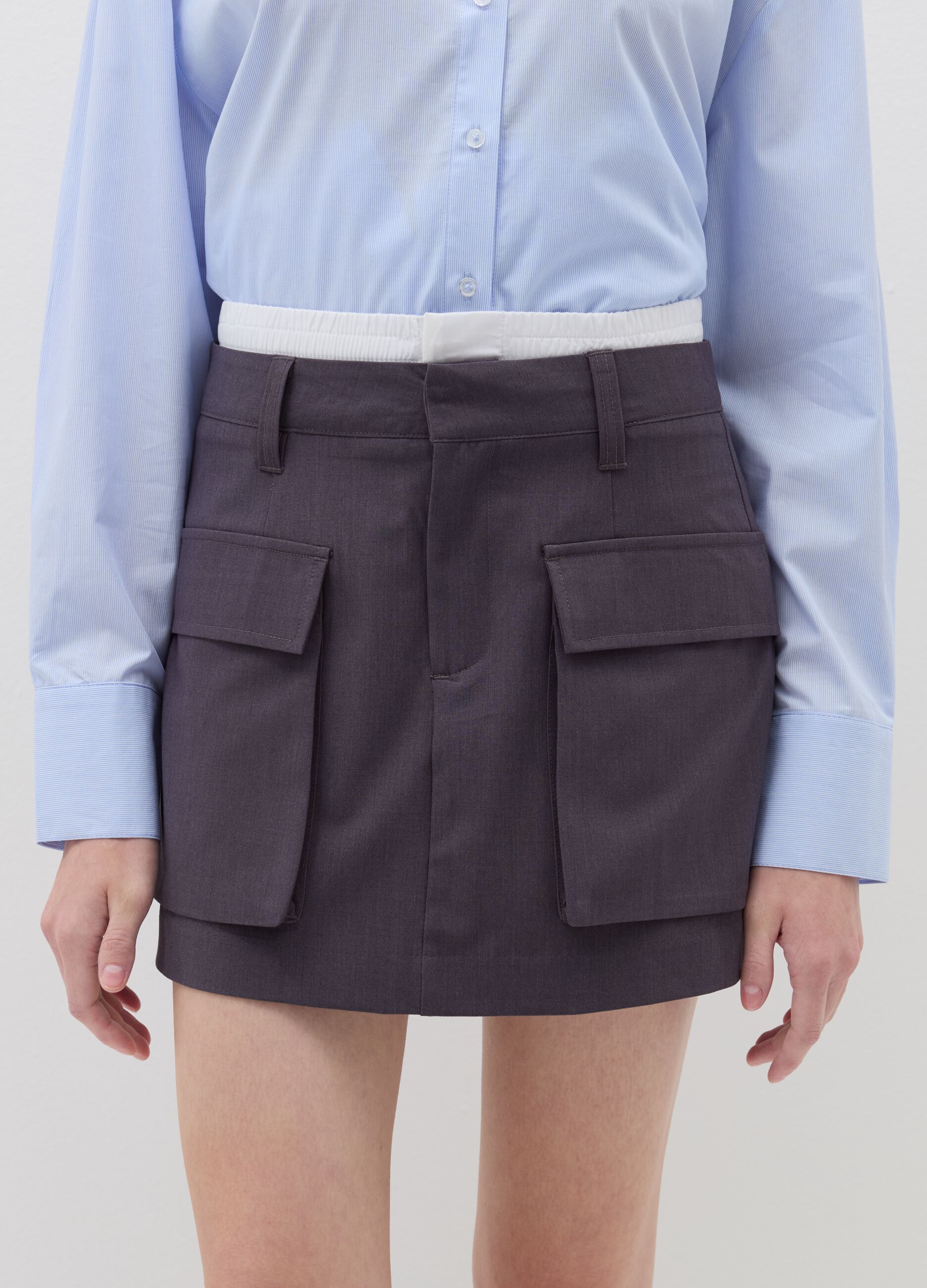 Cargo miniskirt with boxer at the waist