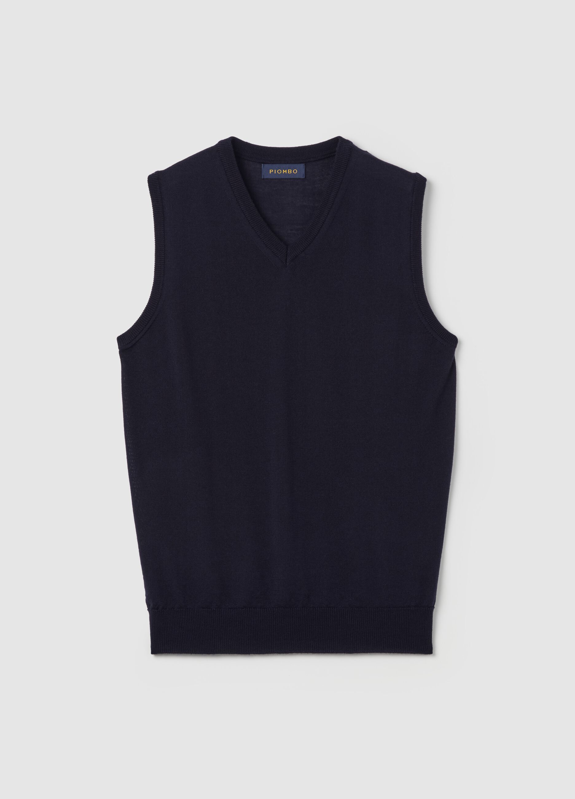 V-neck Merino wool waistcoat