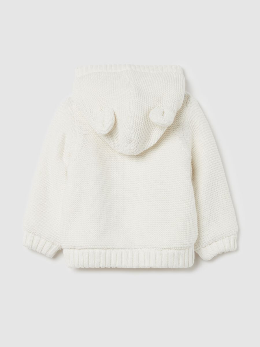 Giacca in maglia con cappuccio interno in sherpa_1