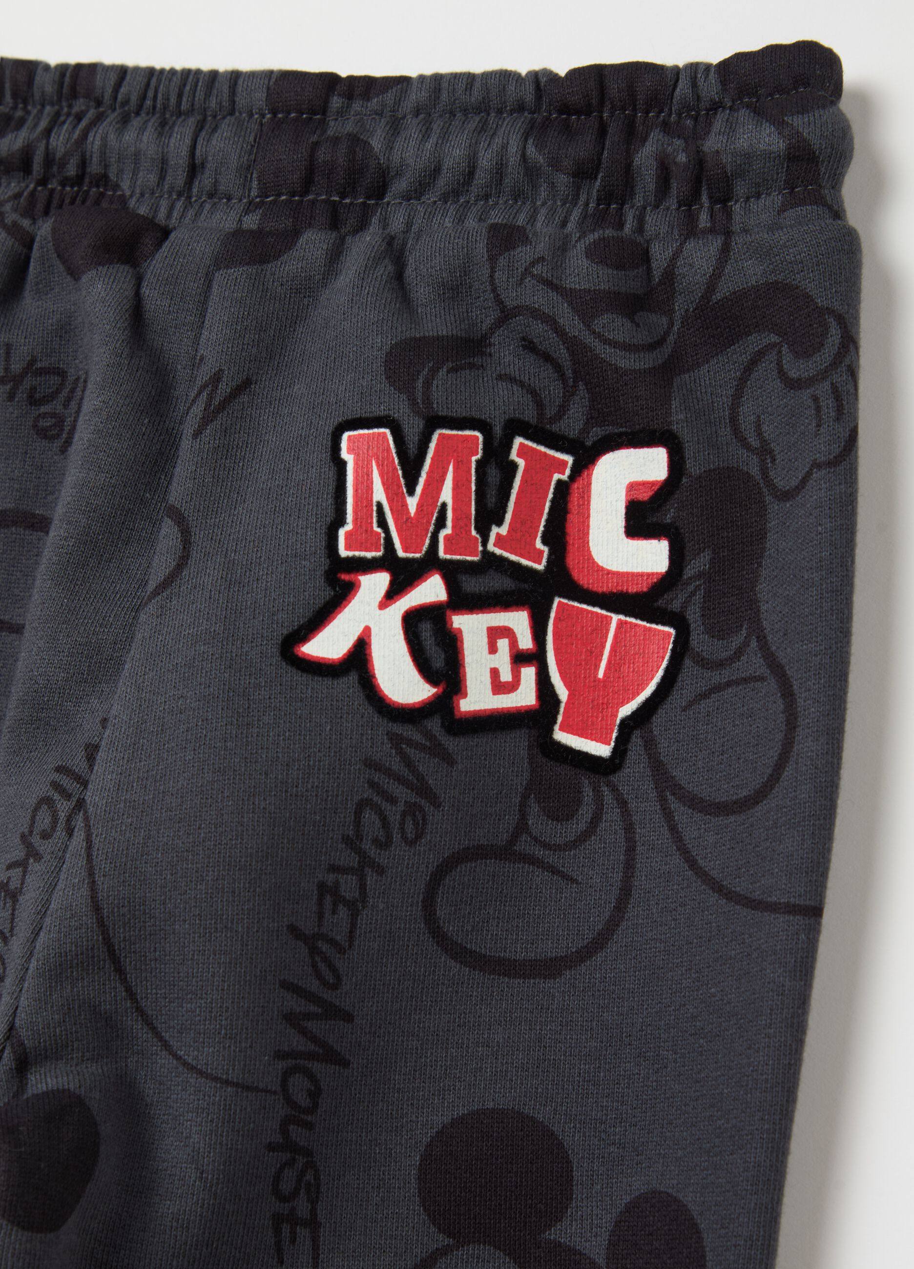 Joggers with drawstring and Mickey Mouse print