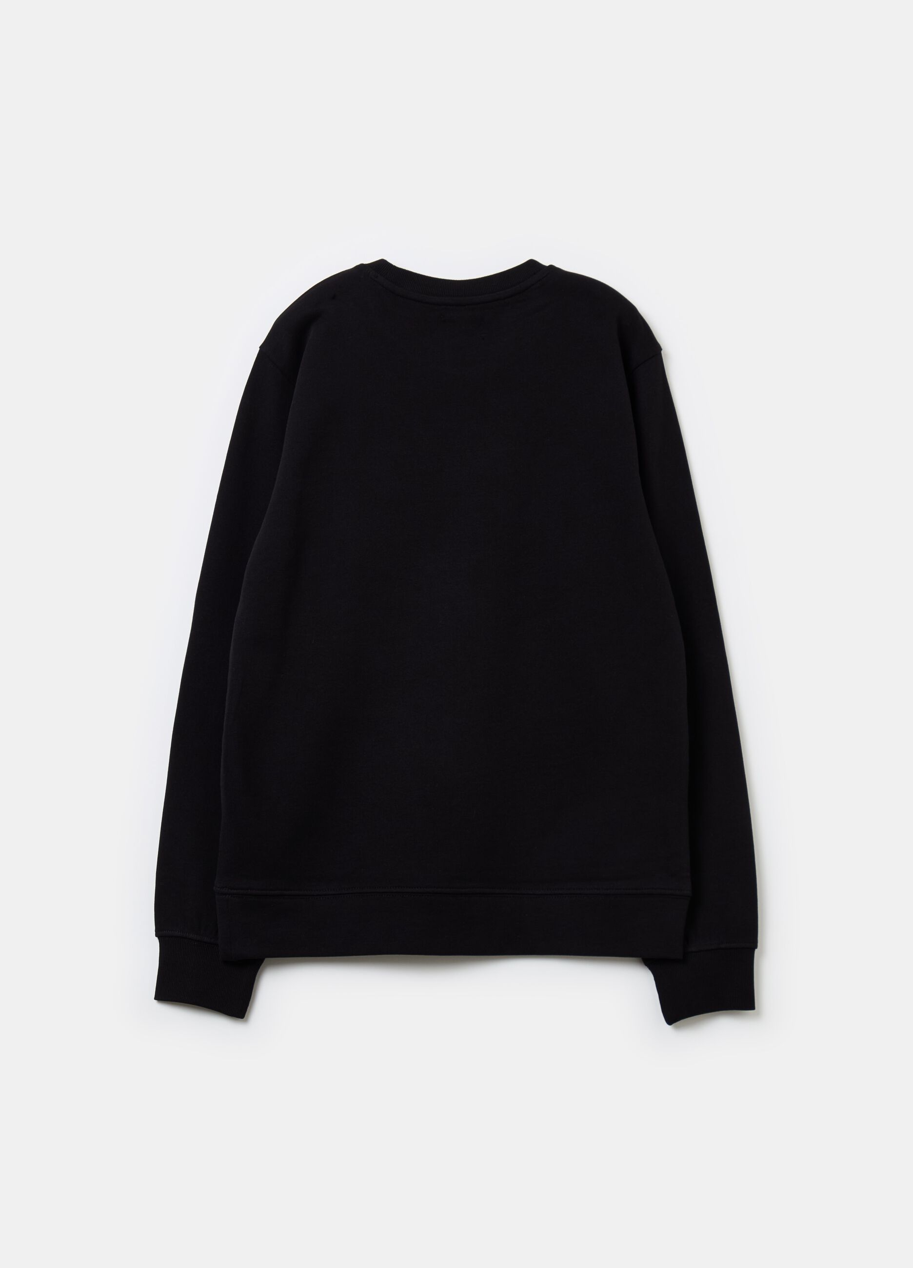 Solid colour sweatshirt with round neck