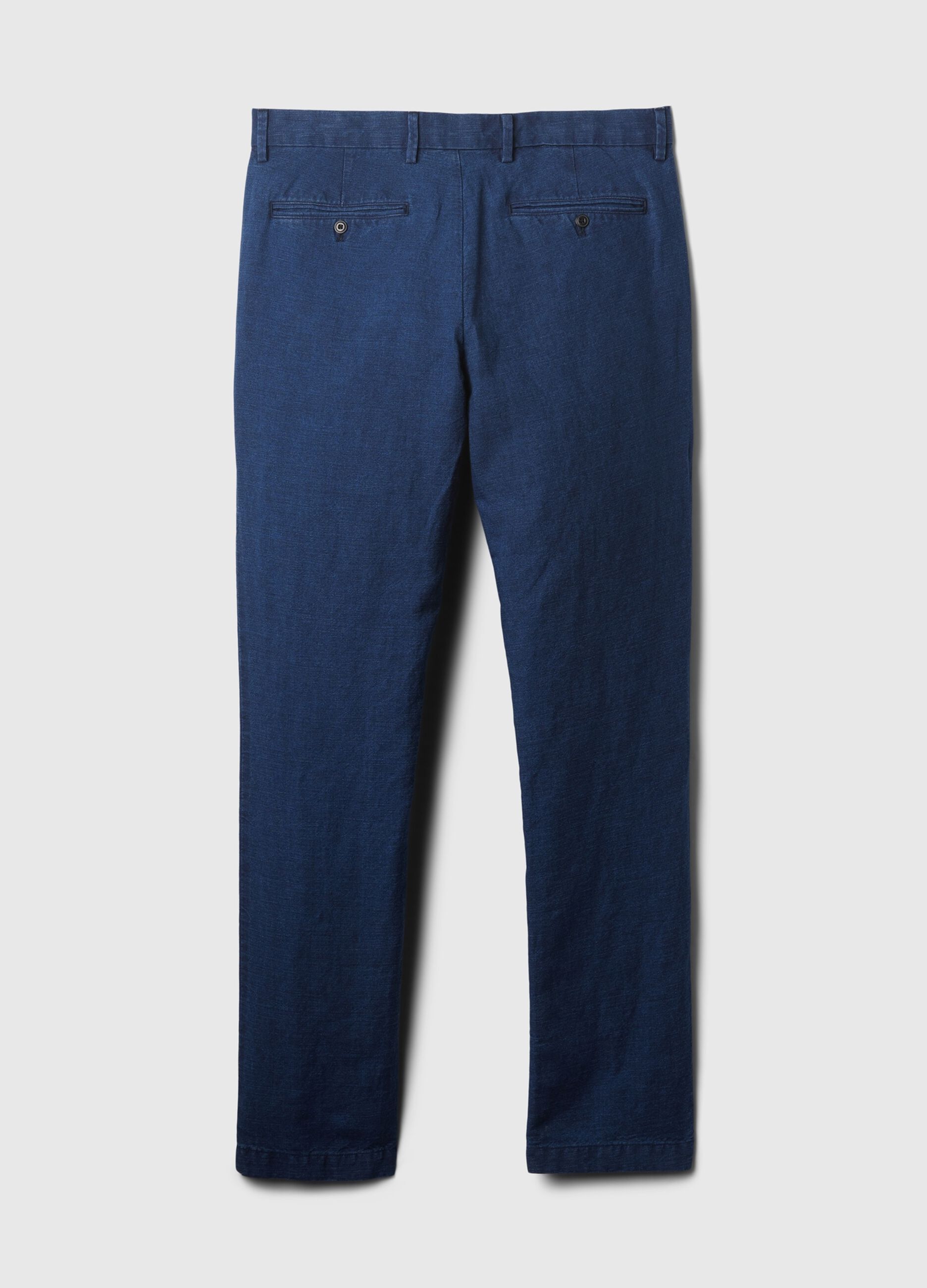 Slim-fit chino trousers in linen and cotton