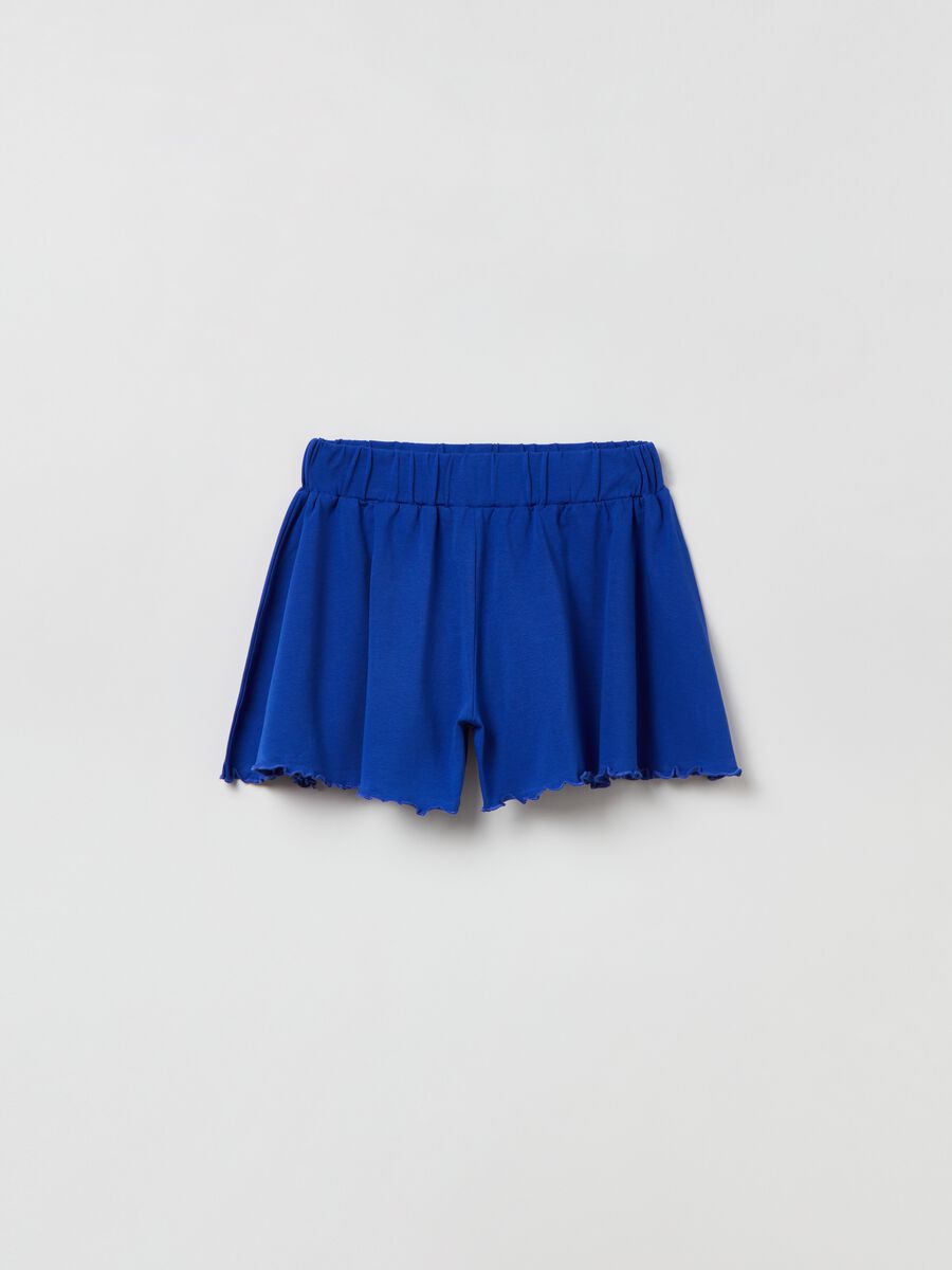 Jersey shorts with gathered edging_0