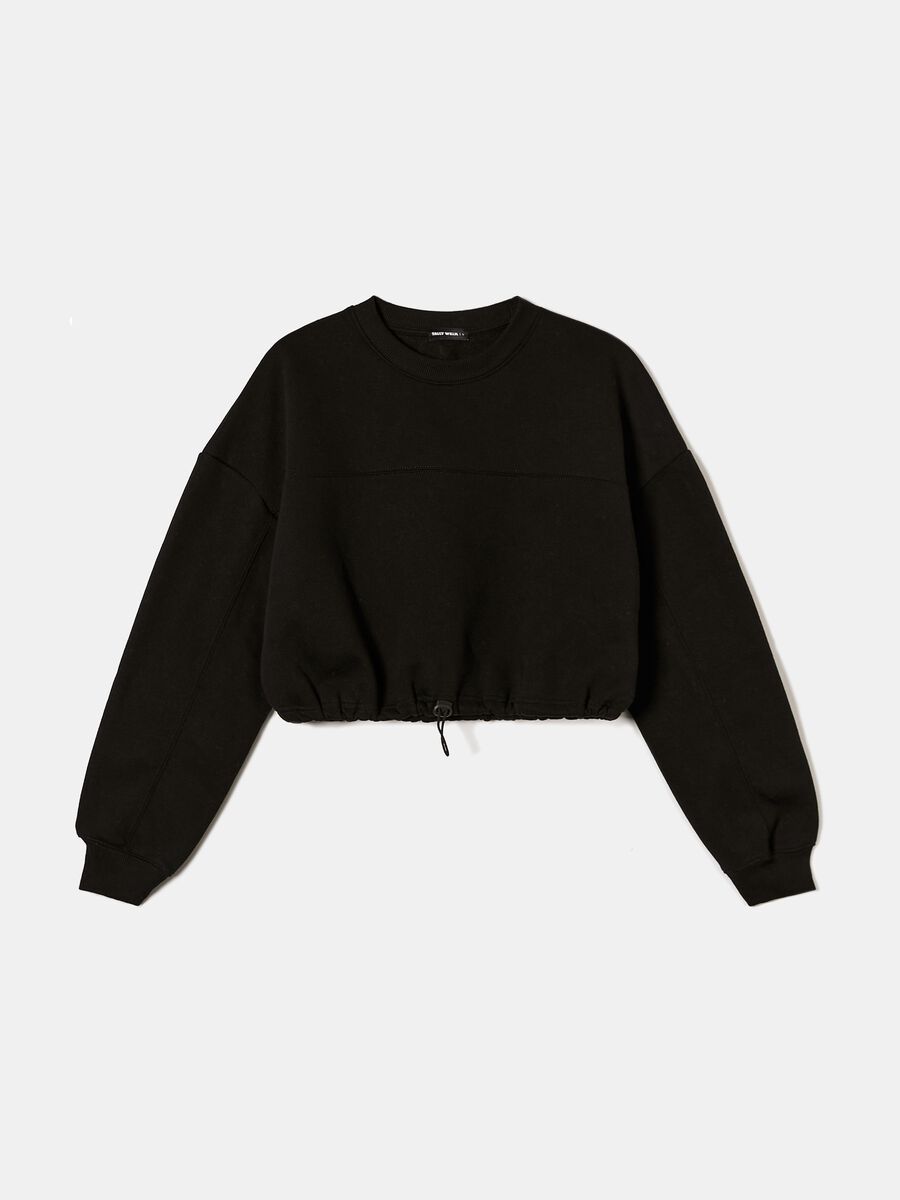 Cropped sweatshirt with drawstring_3