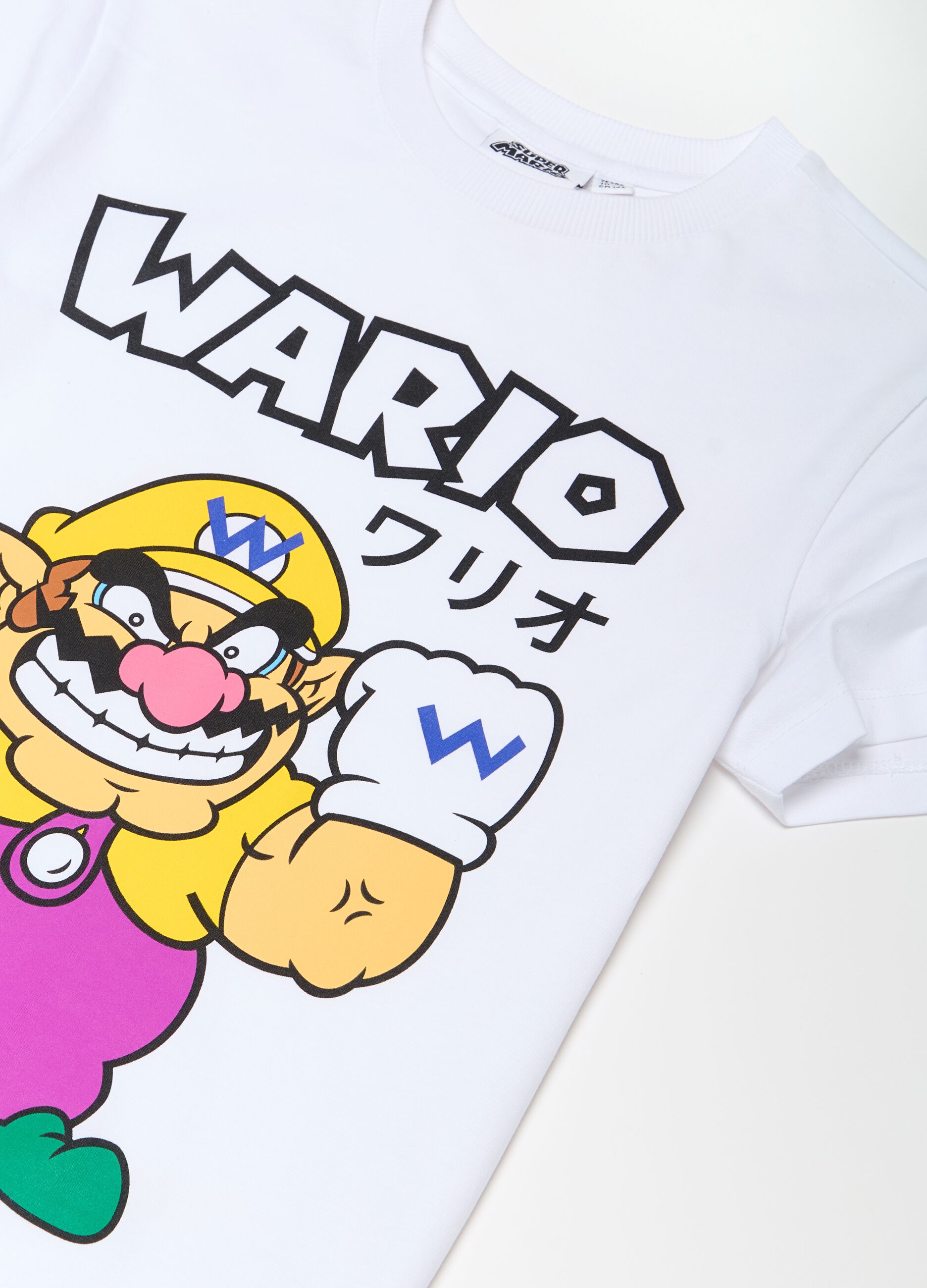 Cotton T-shirt with Wario print